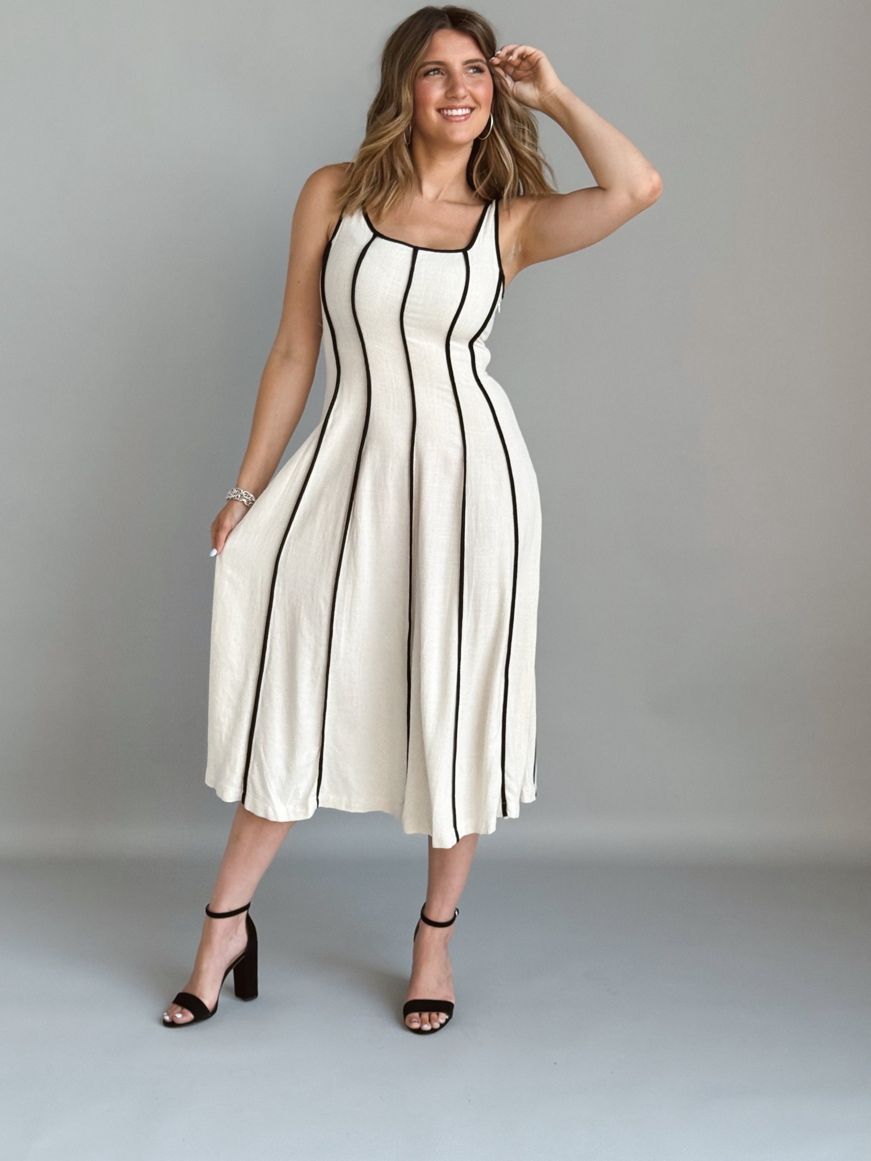 Verona Dress - NATURAL - willows clothing MIDI DRESS