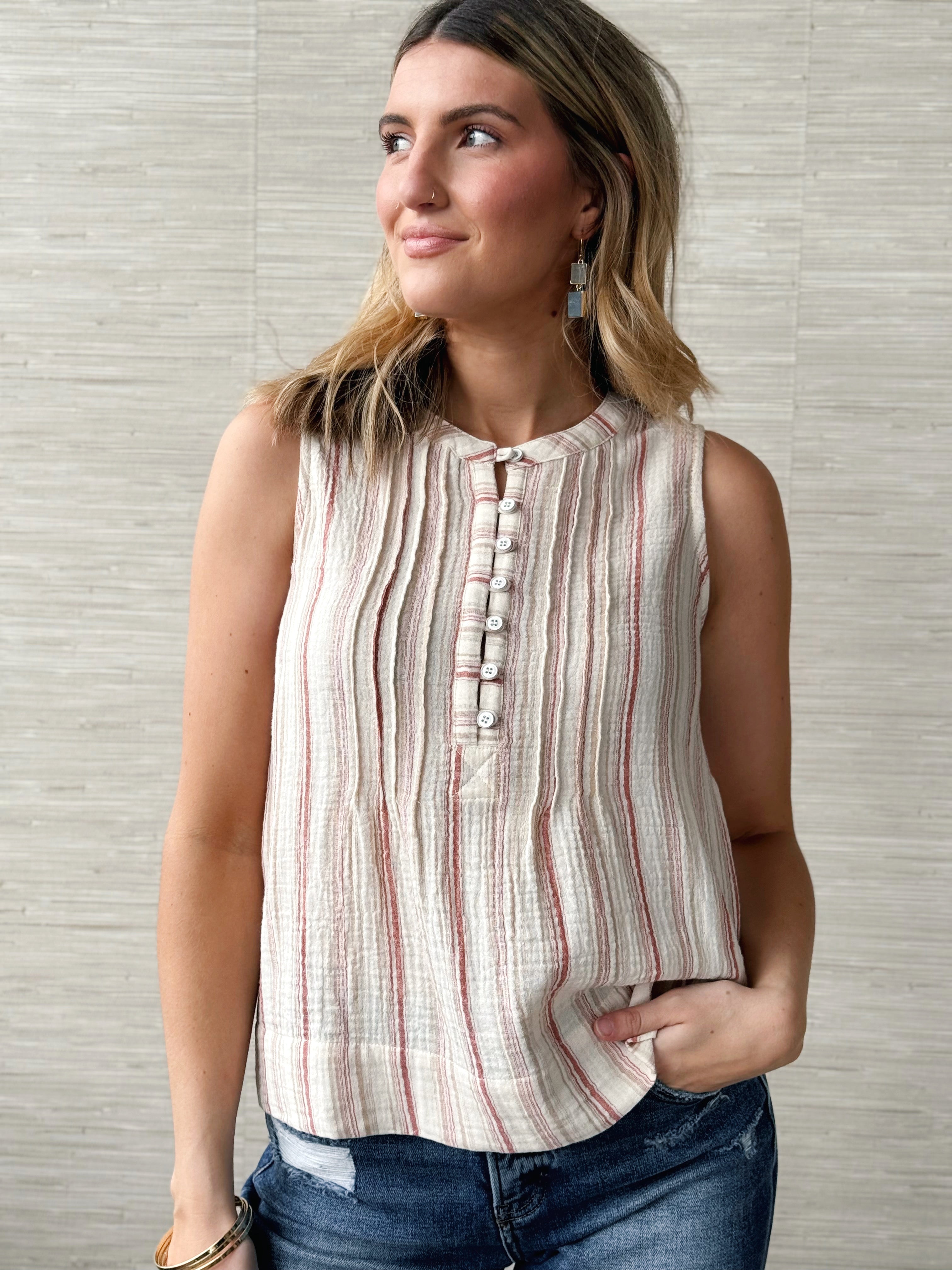 Vickie Tank - BRICK - willows clothing BLOUSE