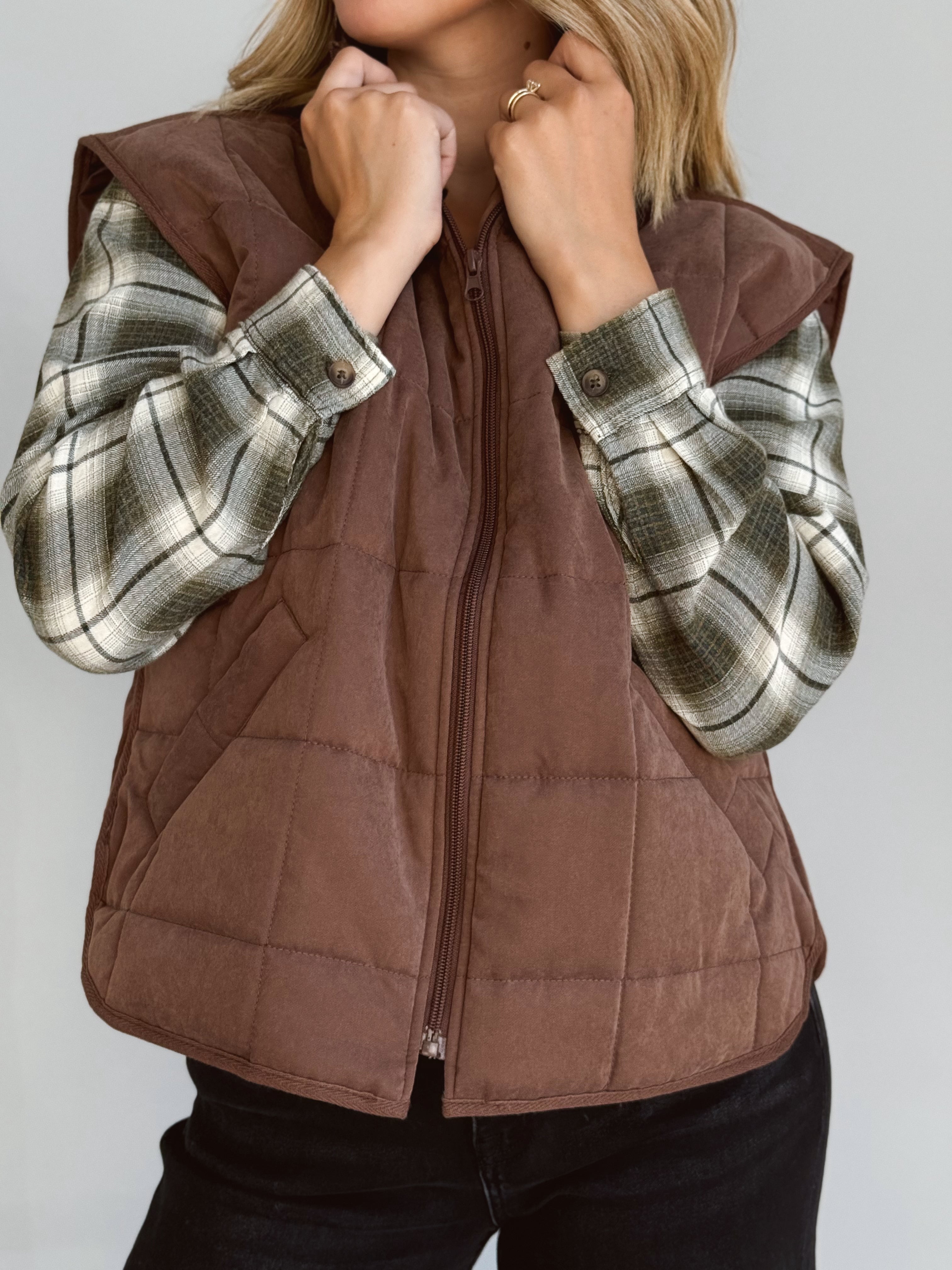 Walden Vest - BROWN - willows clothing VEST