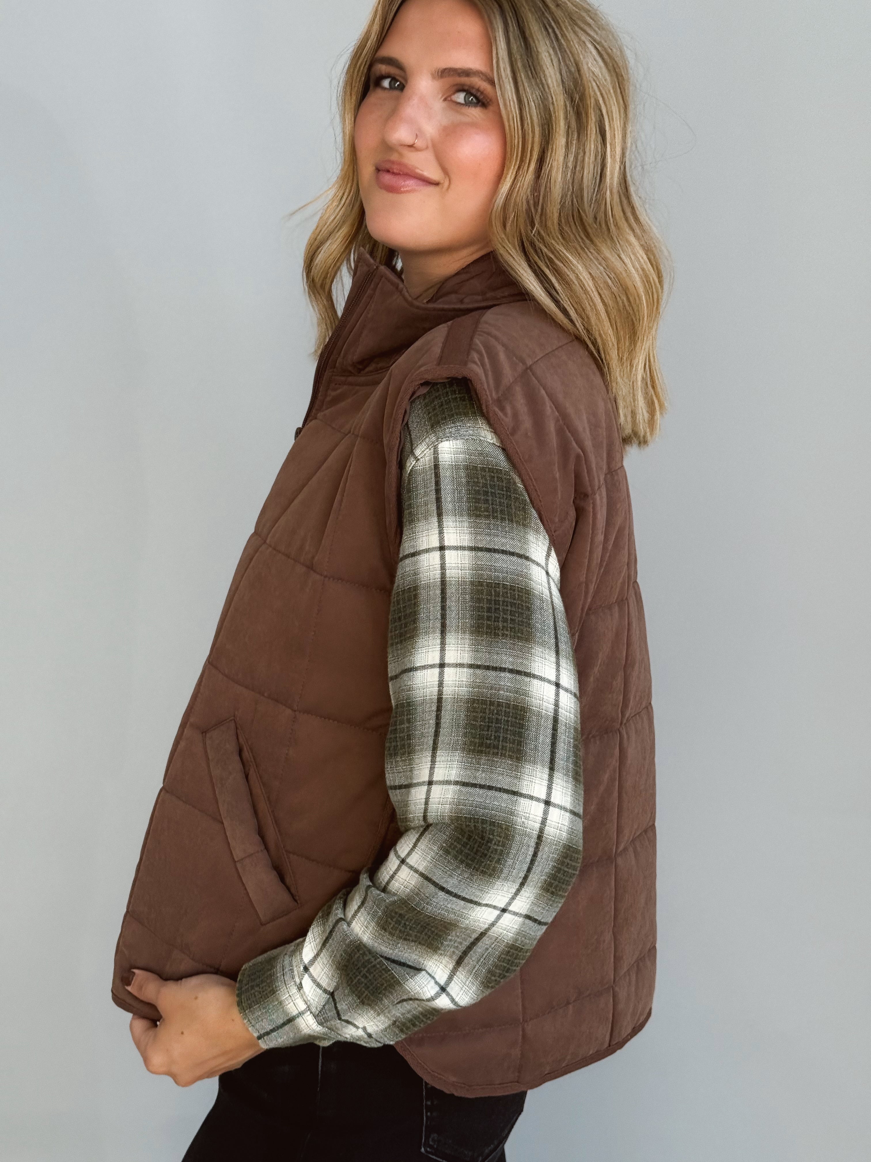 Walden Vest - BROWN - willows clothing VEST