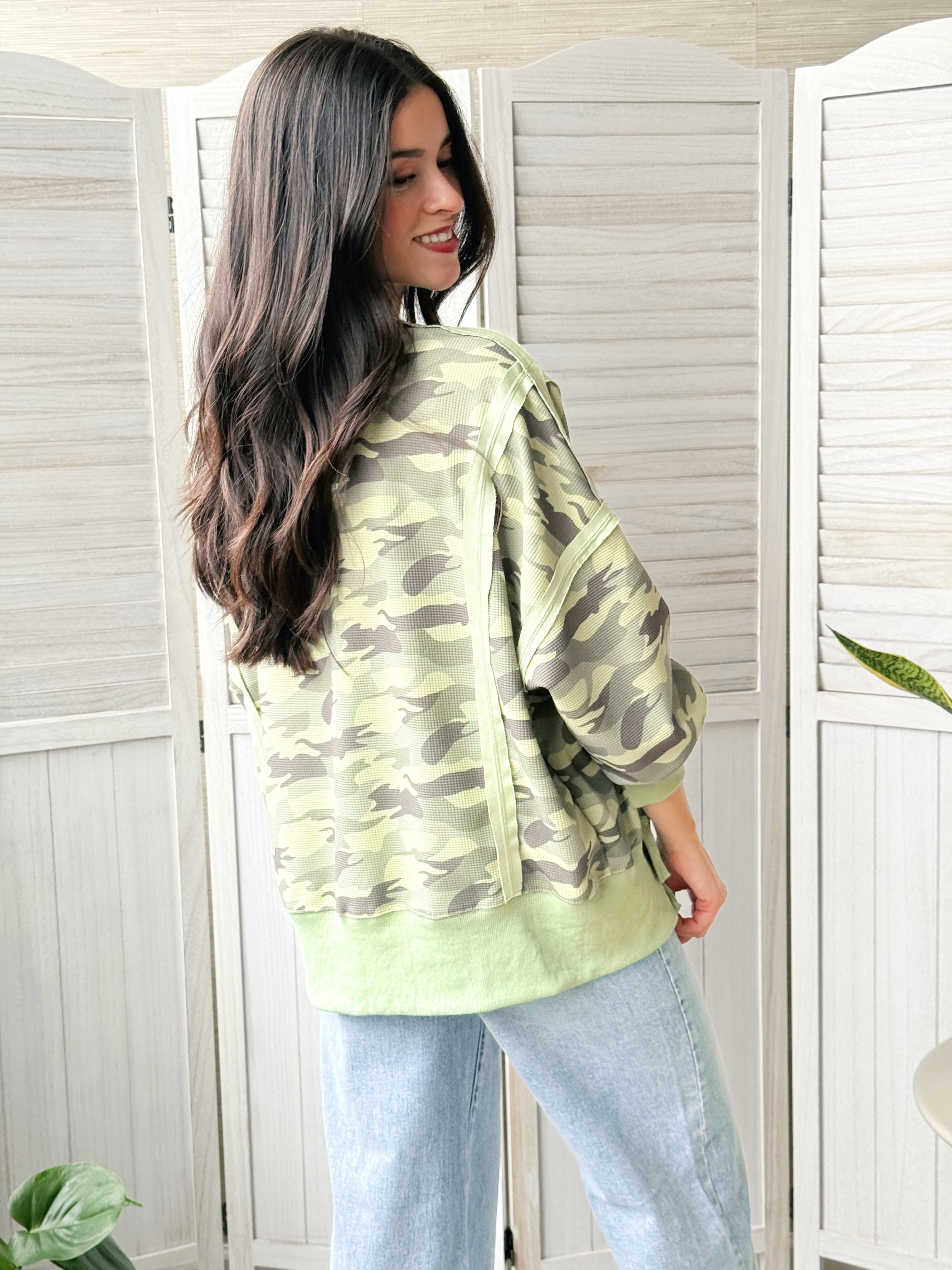 Waylon Top - OLIVE - willows clothing L/S SHIRT