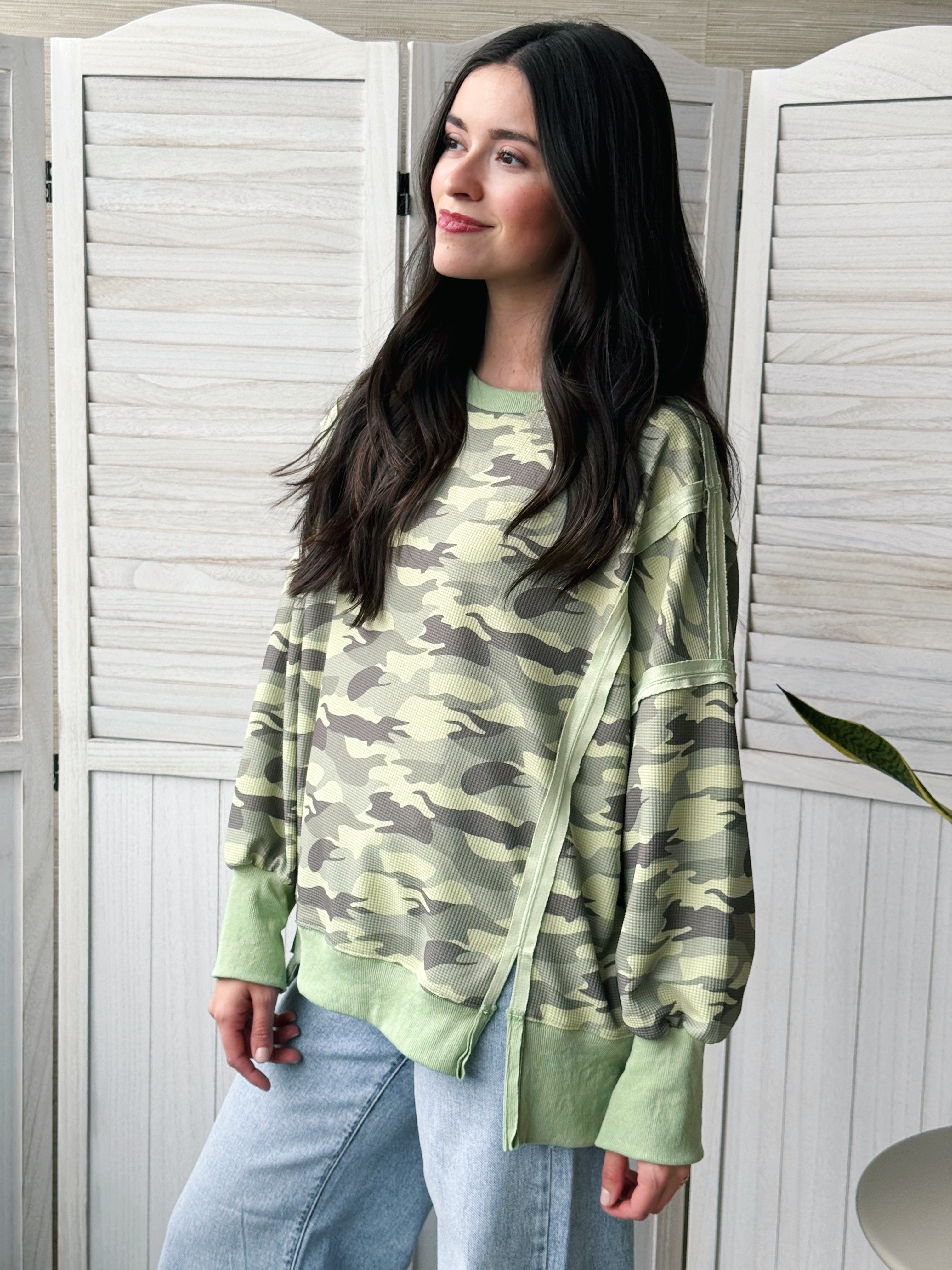 Waylon Top - OLIVE - willows clothing L/S SHIRT