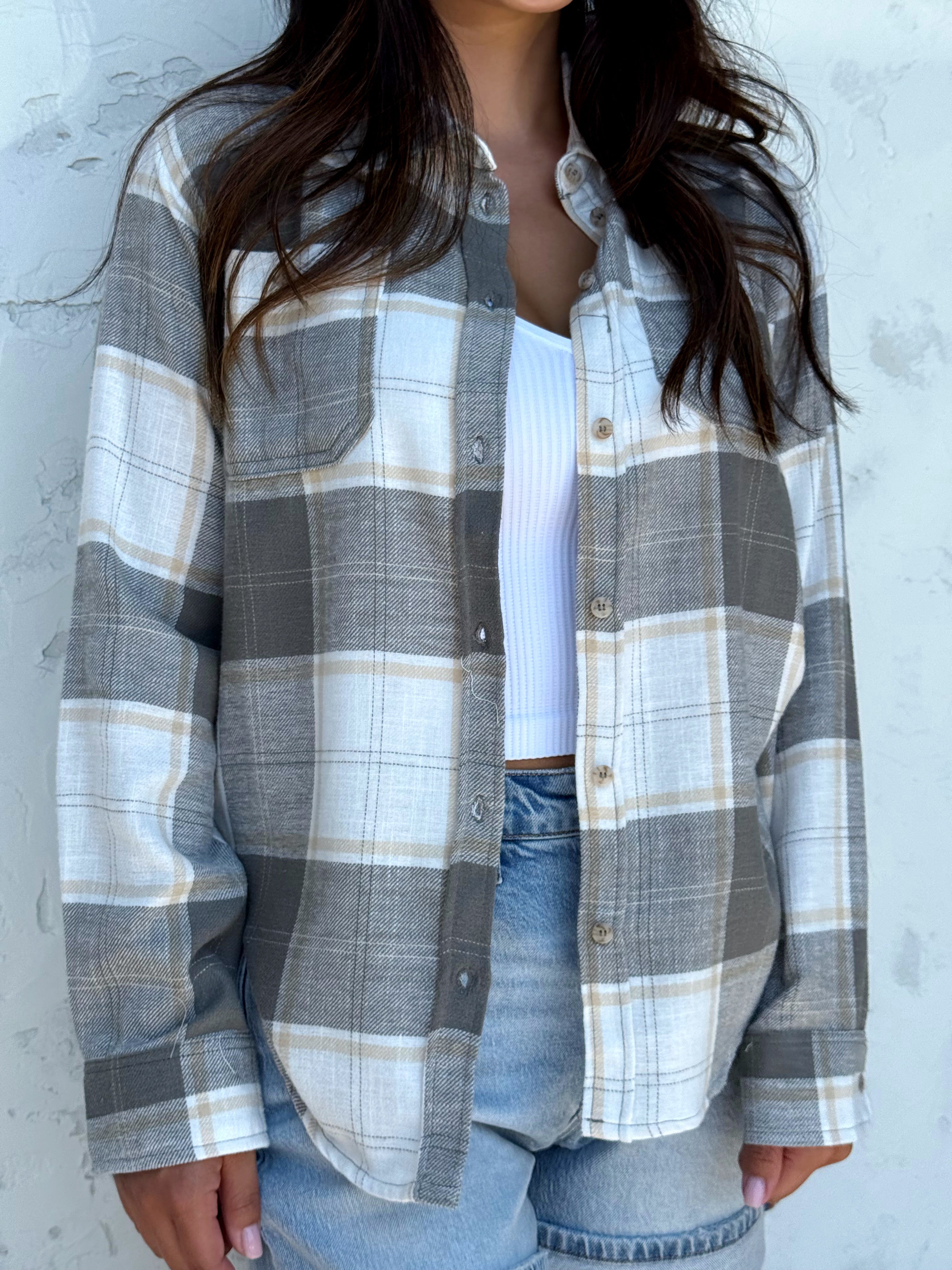 Weekender Top - OLIVE - willows clothing L/S SHIRT