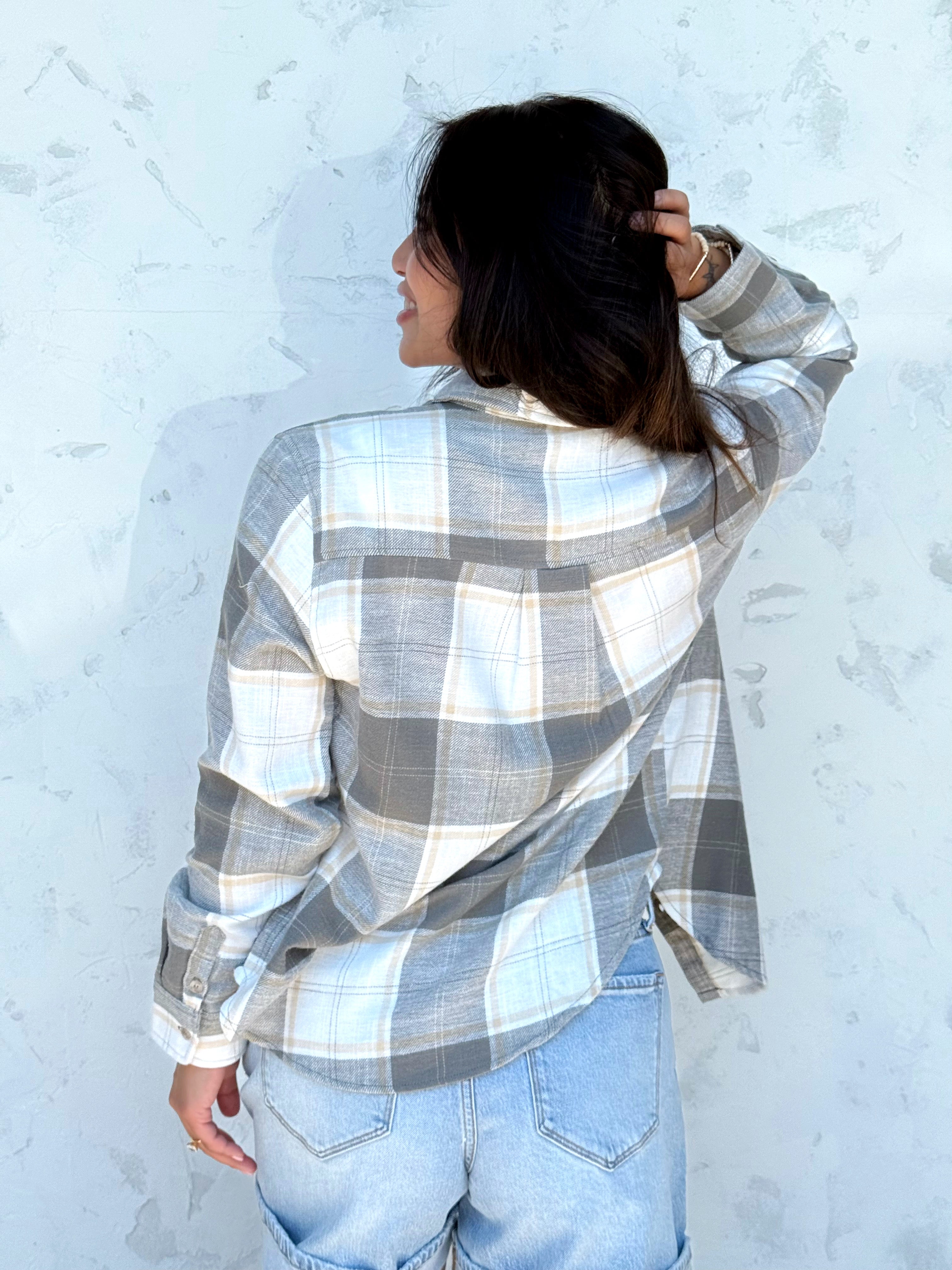 Weekender Top - OLIVE - willows clothing L/S SHIRT