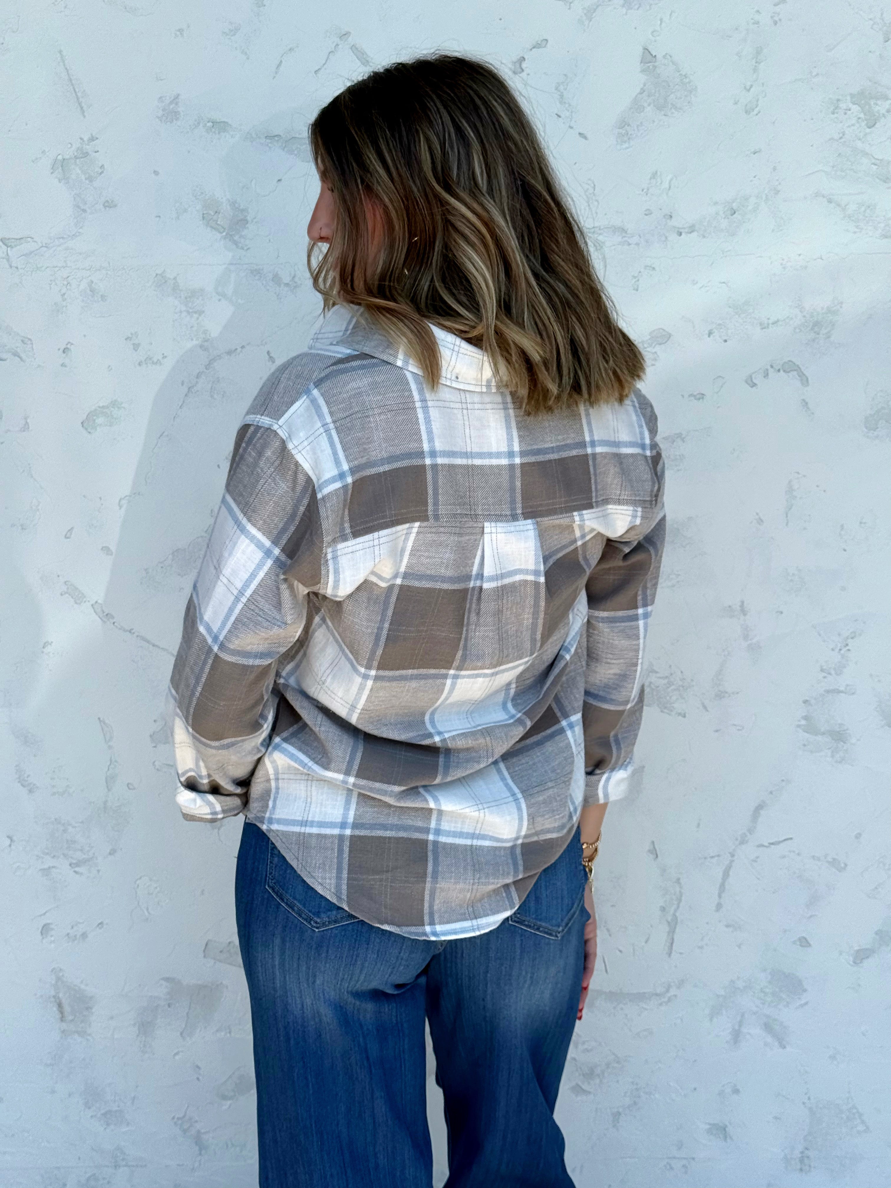 Weekender Top - TRUFFLE - willows clothing L/S SHIRT