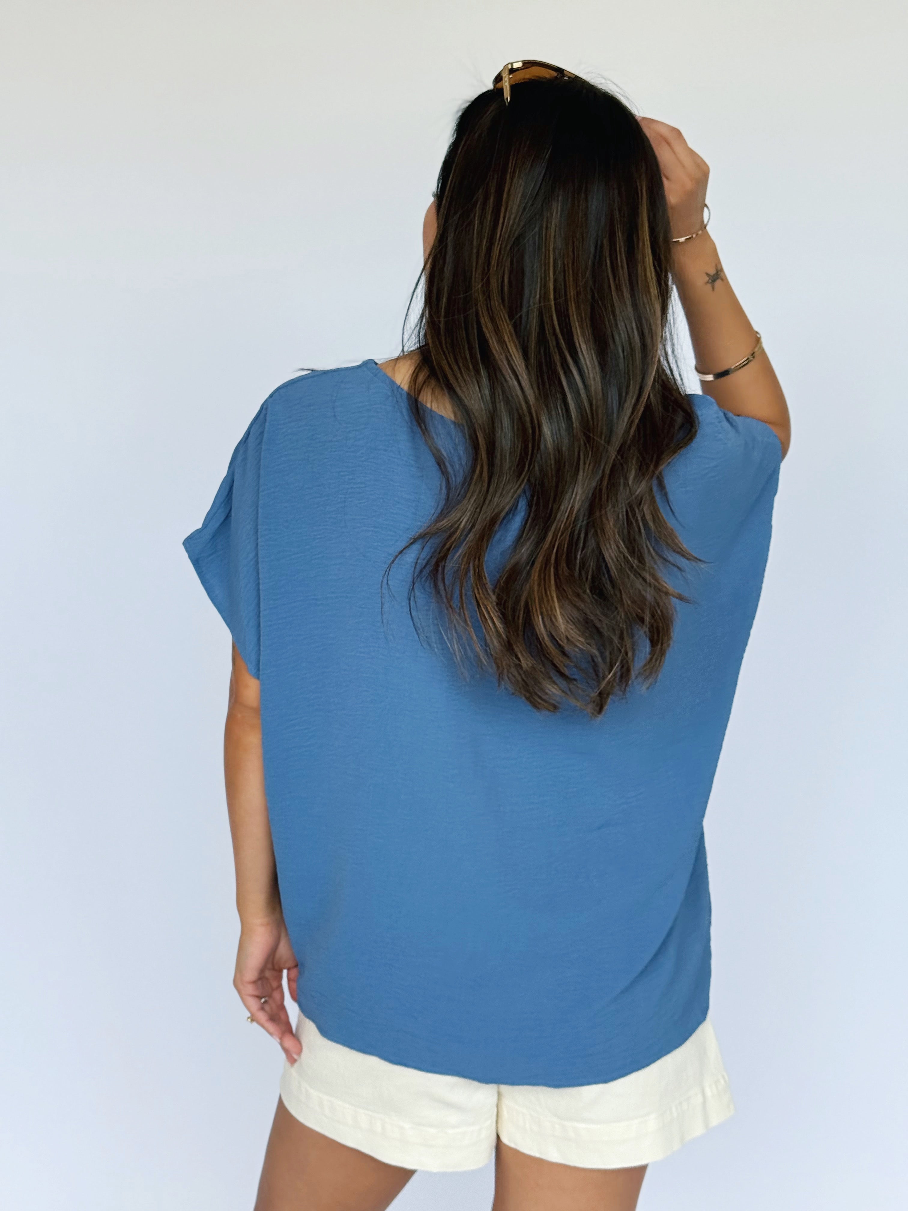Wendy Blouse - DENIM - willows clothing BLOUSE