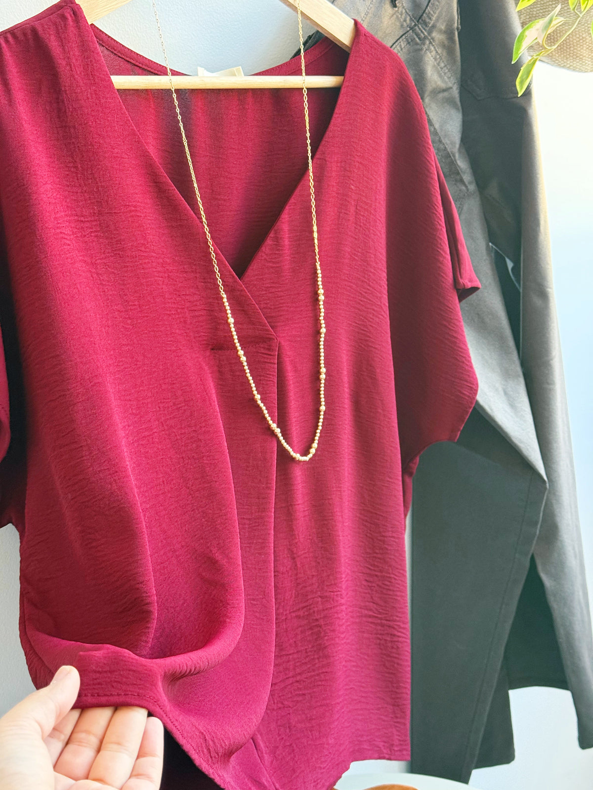 Wendy Blouse - MERLOT - willows clothing BLOUSE