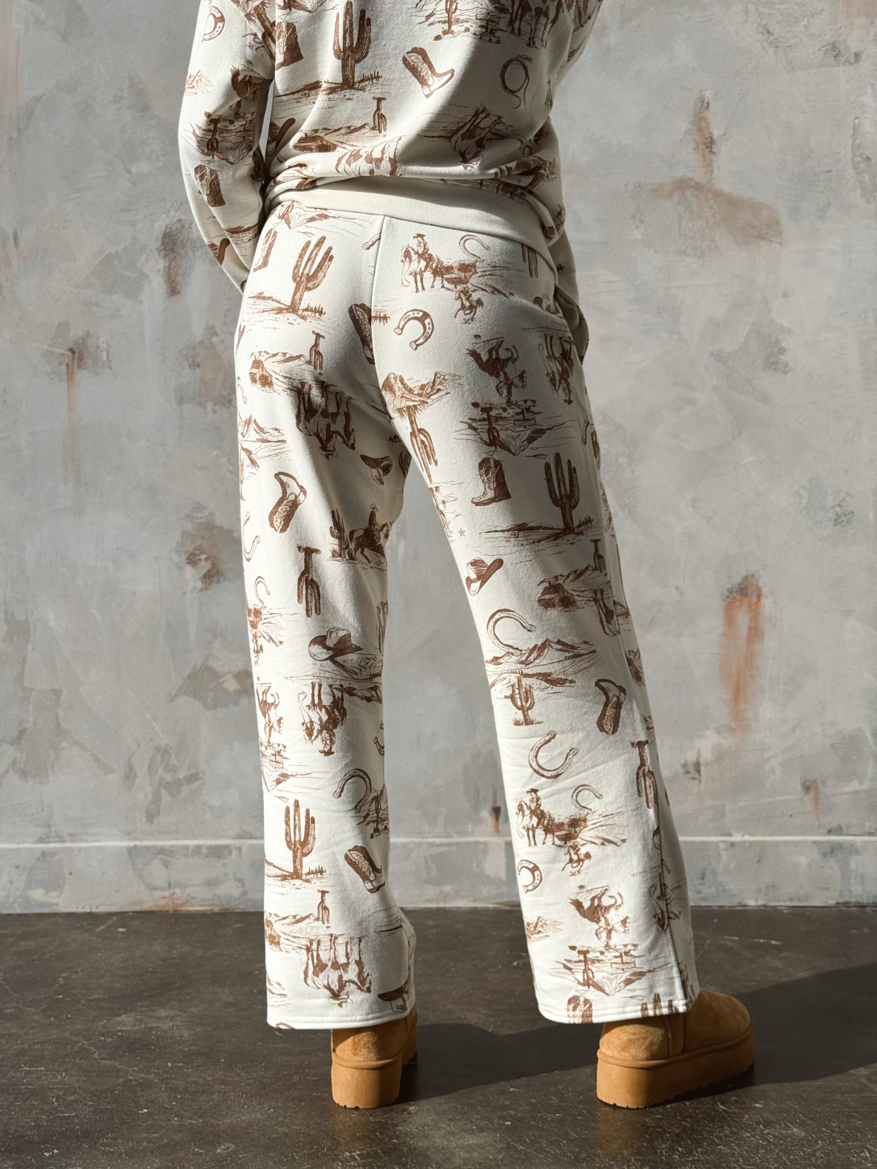 Western Dreams Sweatpants - CREAM - willows clothing Sweatpants