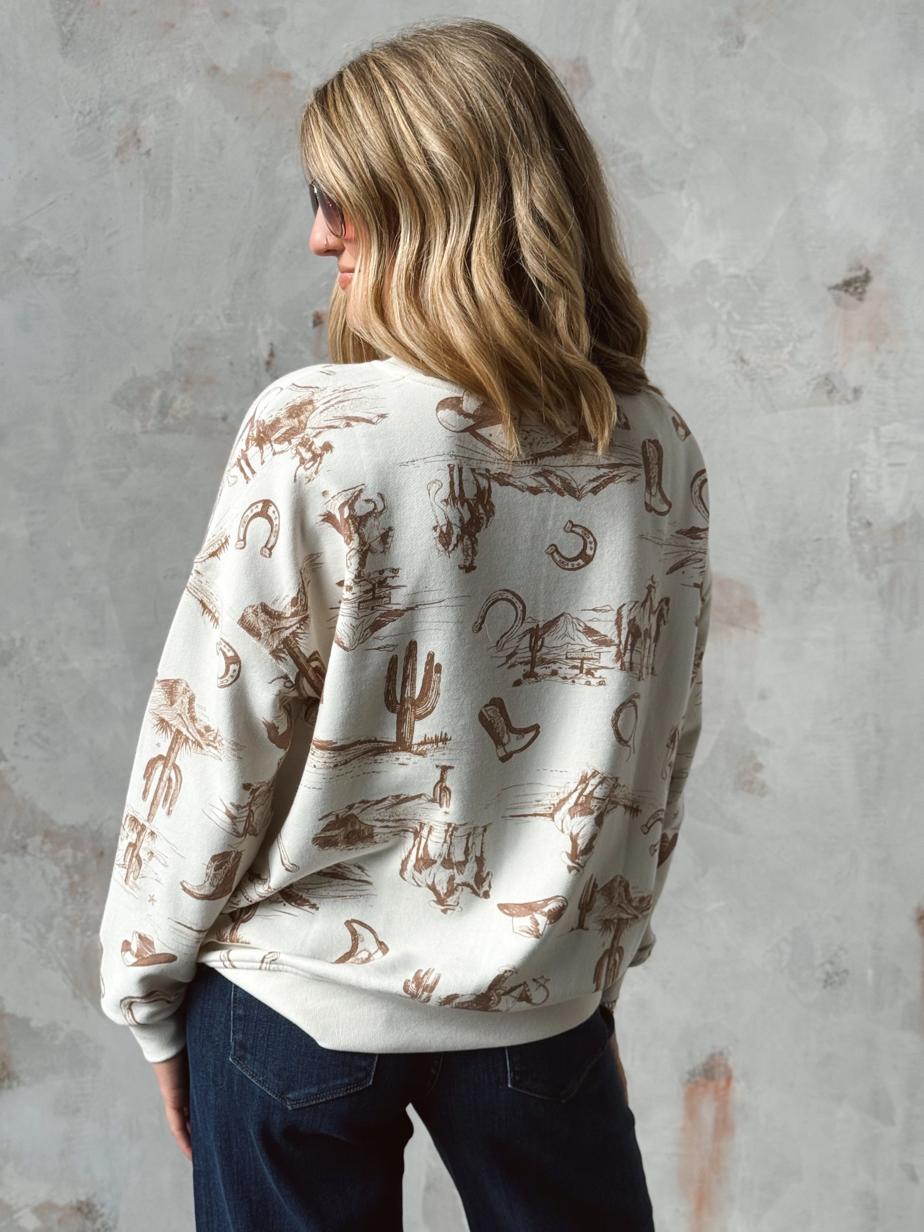 Western Dreams Sweatshirt - CREAM - willows clothing SWEATSHIRT