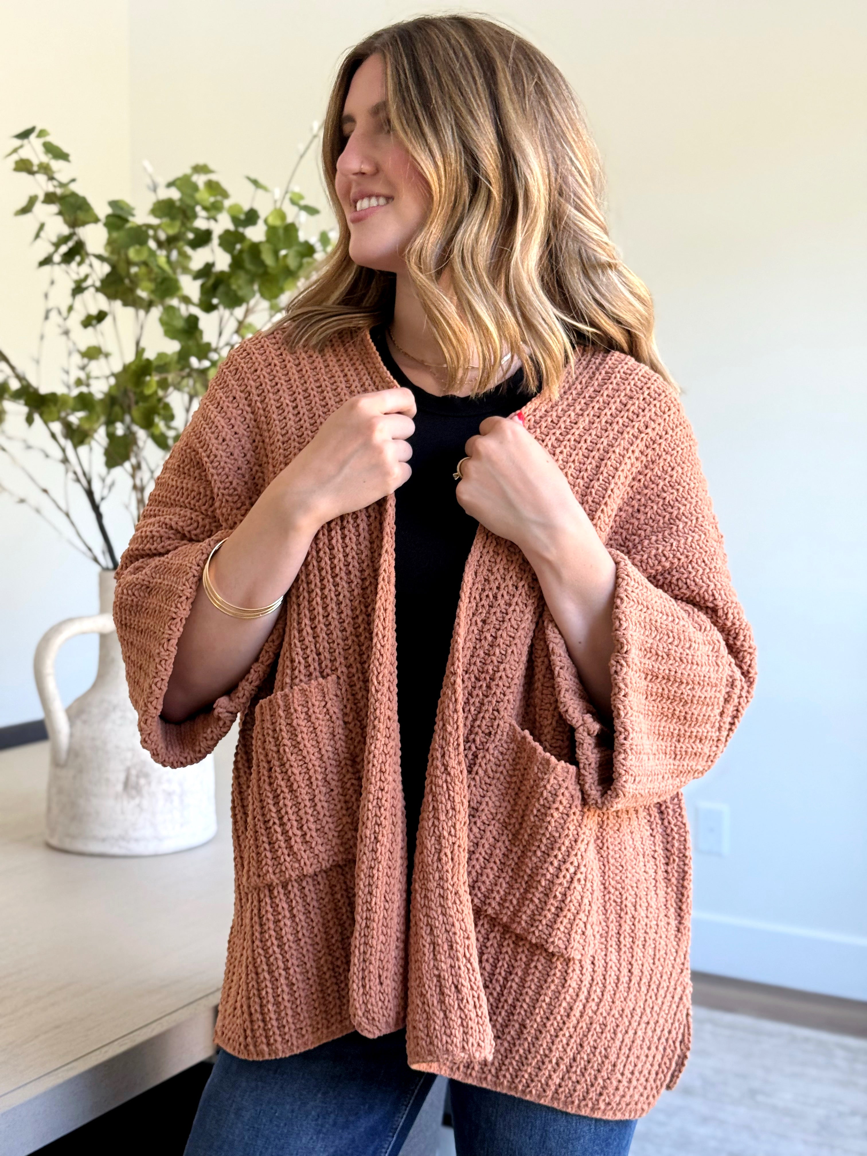 When She Dances Cardigan - DEEP CAMEL - willows clothing Cardigan