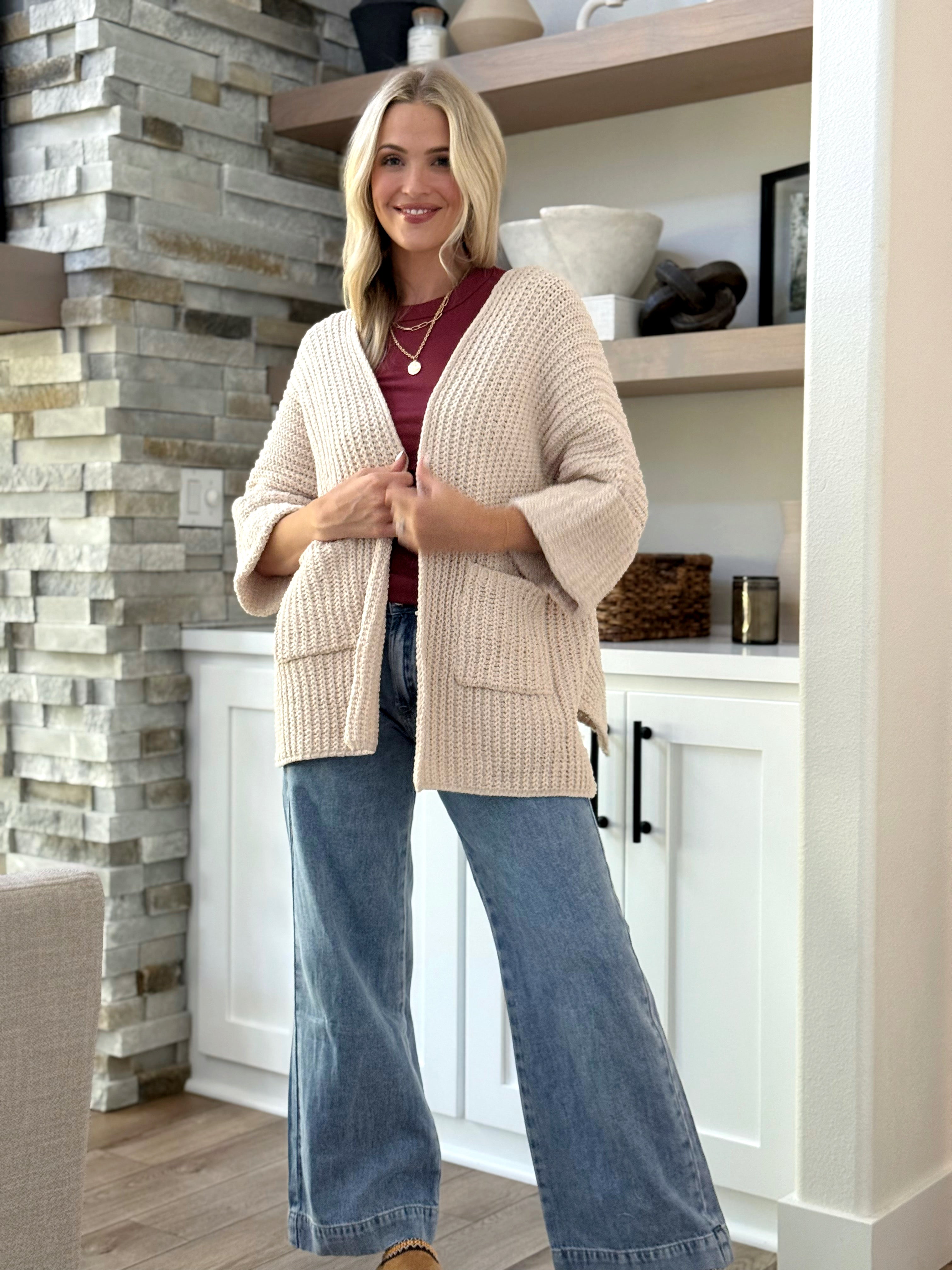When She Dances Cardigan - SAND BEIGE - willows clothing Cardigan