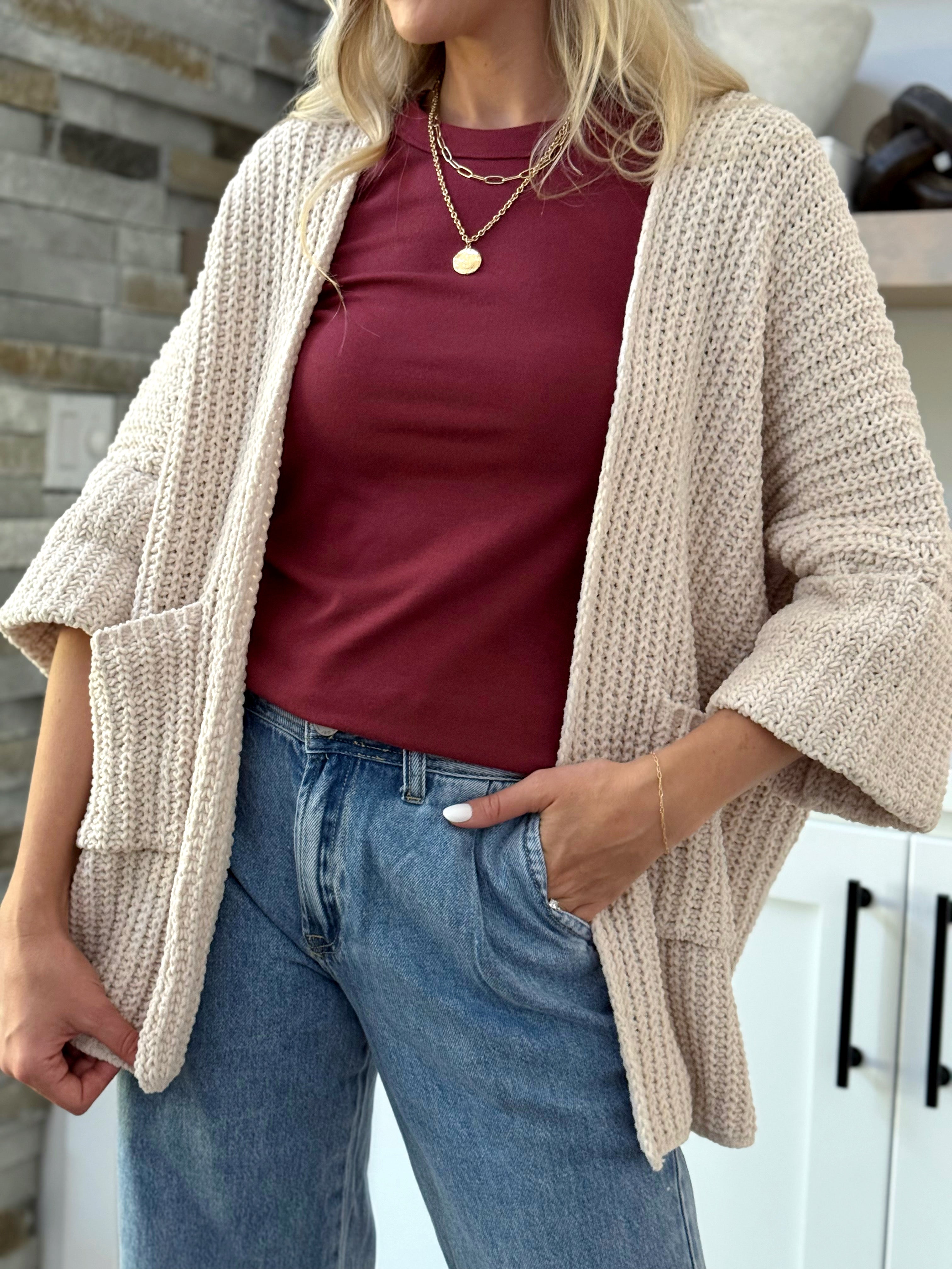 When She Dances Cardigan - SAND BEIGE - willows clothing Cardigan