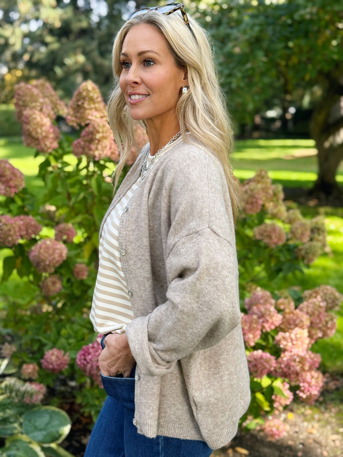 Where Did The Time Go Cardigan - KHAKI - willows clothing Cardigan