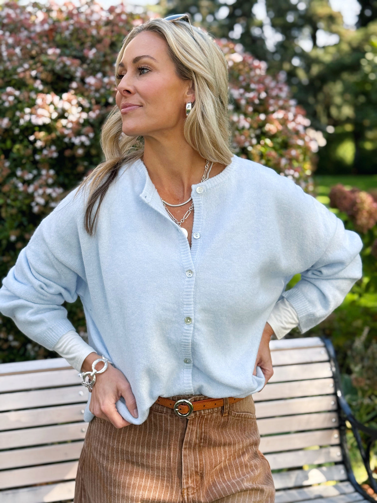 Where Did The Time Go Sweater - ICY BLUE - willows clothing Cardigan