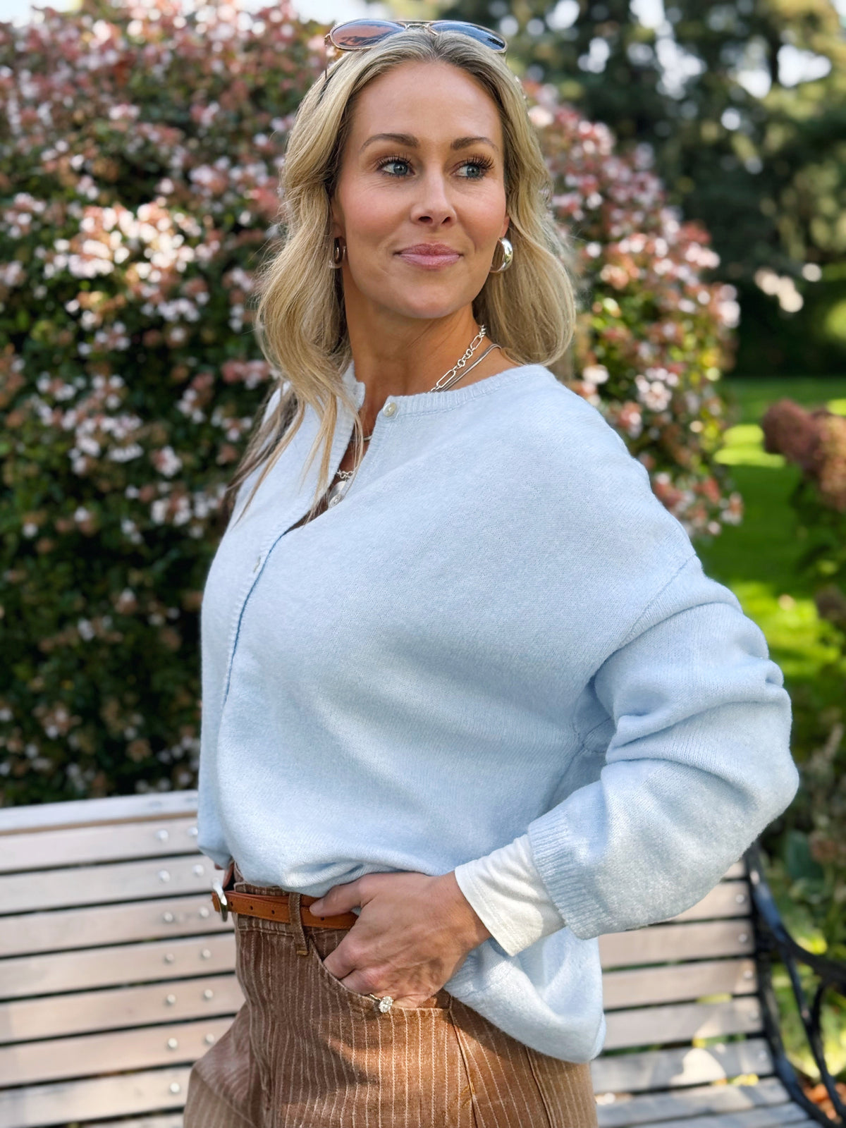 Where Did The Time Go Sweater - ICY BLUE - willows clothing Cardigan
