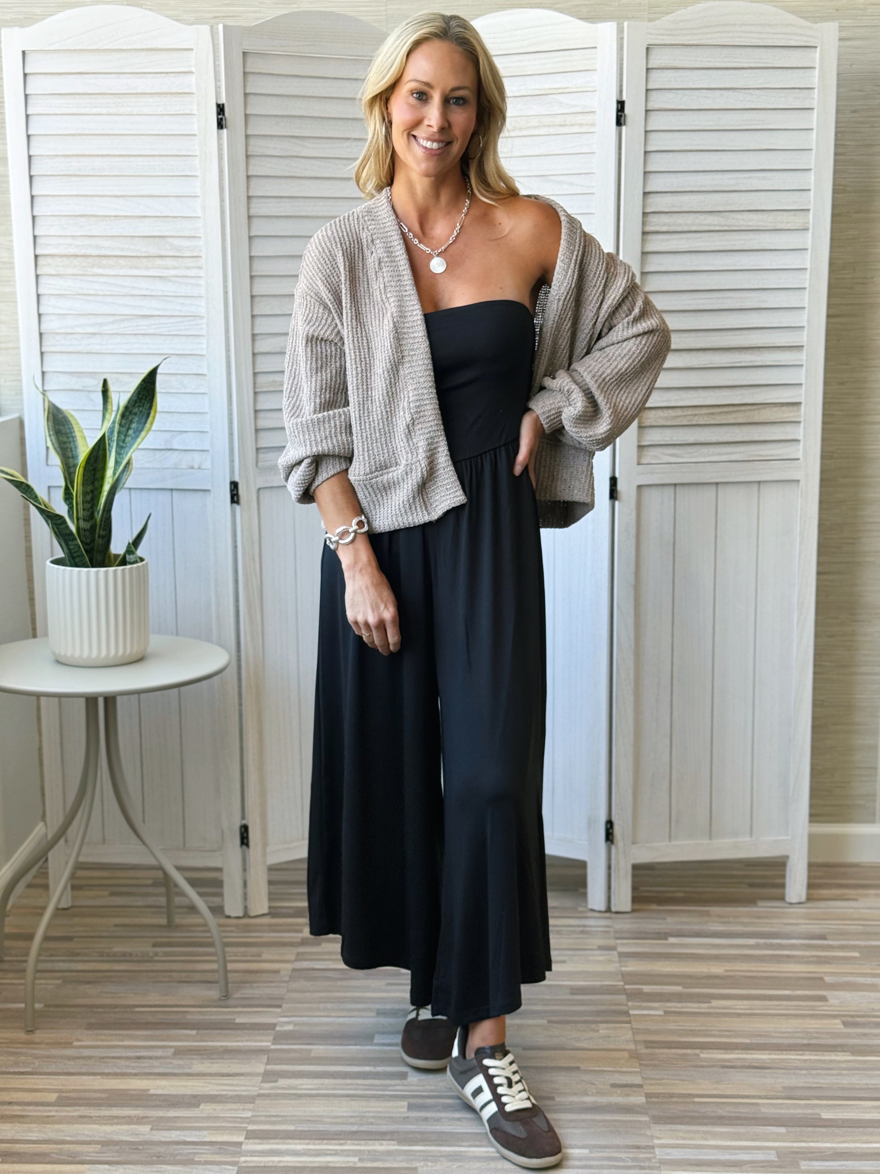 Where Ever You Go Jumpsuit - BLACK - willows clothing Jumpsuit