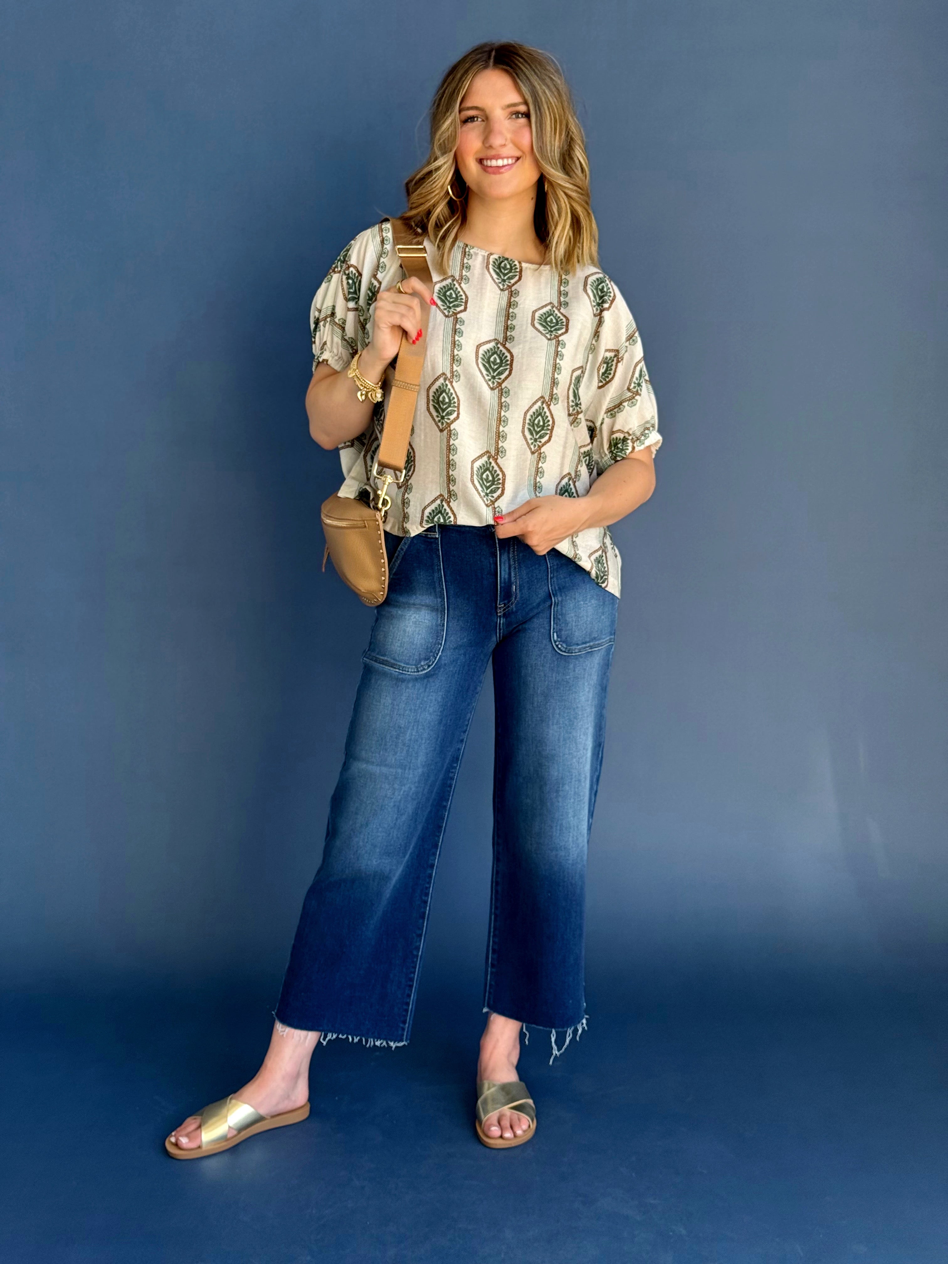 Whitman Blouse - OLIVE GARDEN - willows clothing BLOUSE
