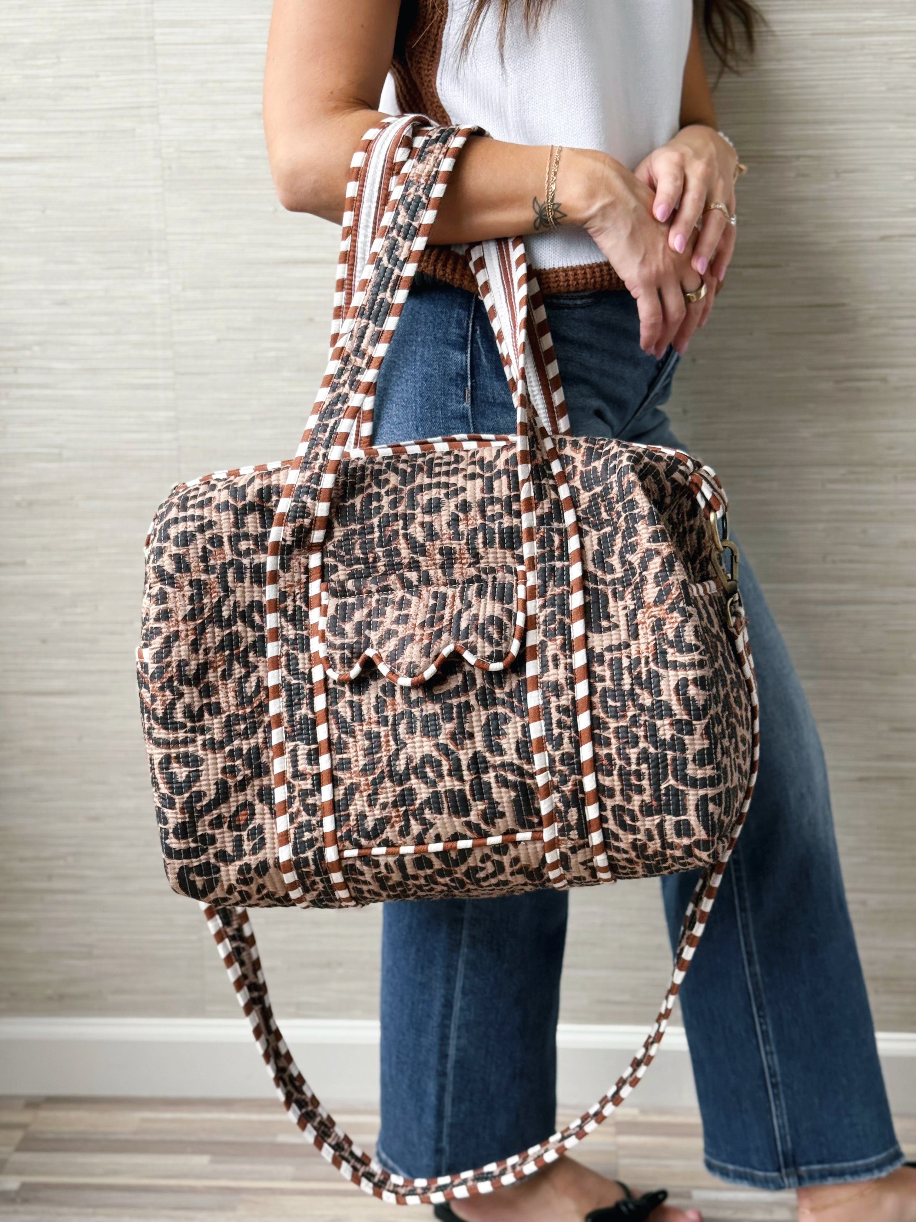 Wild Thing Leopard Print Duffel Bag - willows clothing TOTE