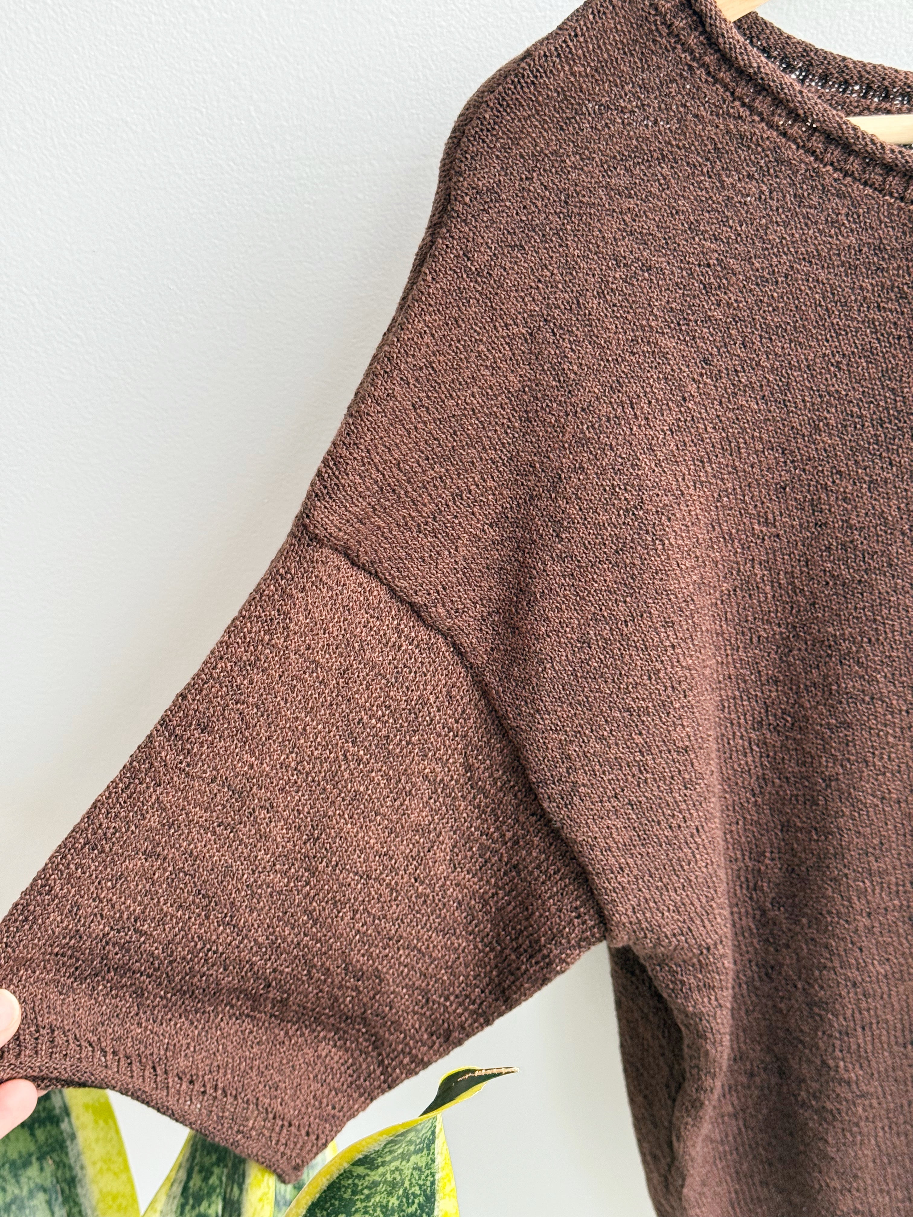 Windows Down Sweater - CHOCOLATE BROWN - willows clothing SWEATER