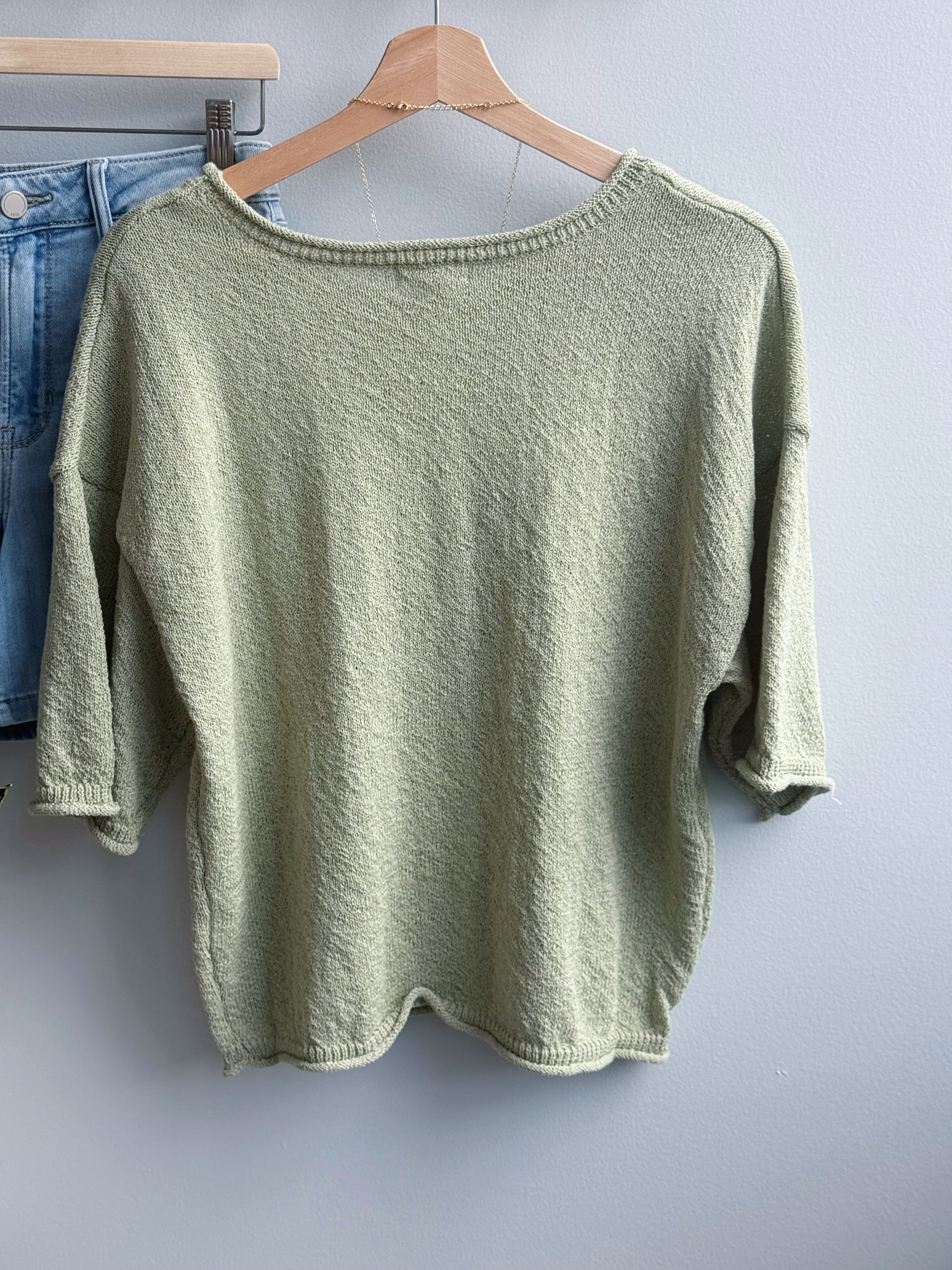 Windows Down Sweater - LIGHT OLIVE - willows clothing SWEATER