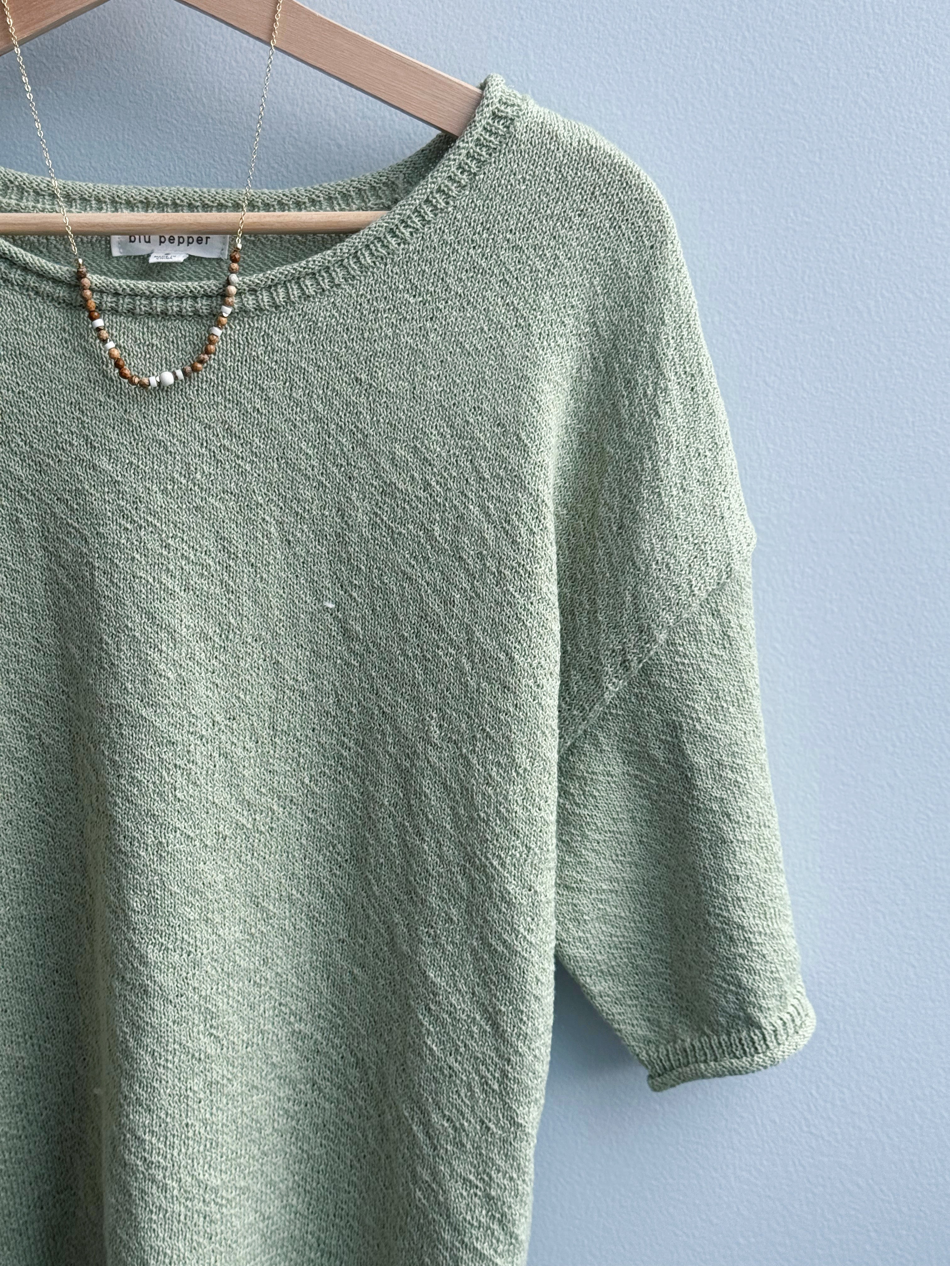 Windows Down Sweater - LIGHT OLIVE - willows clothing SWEATER