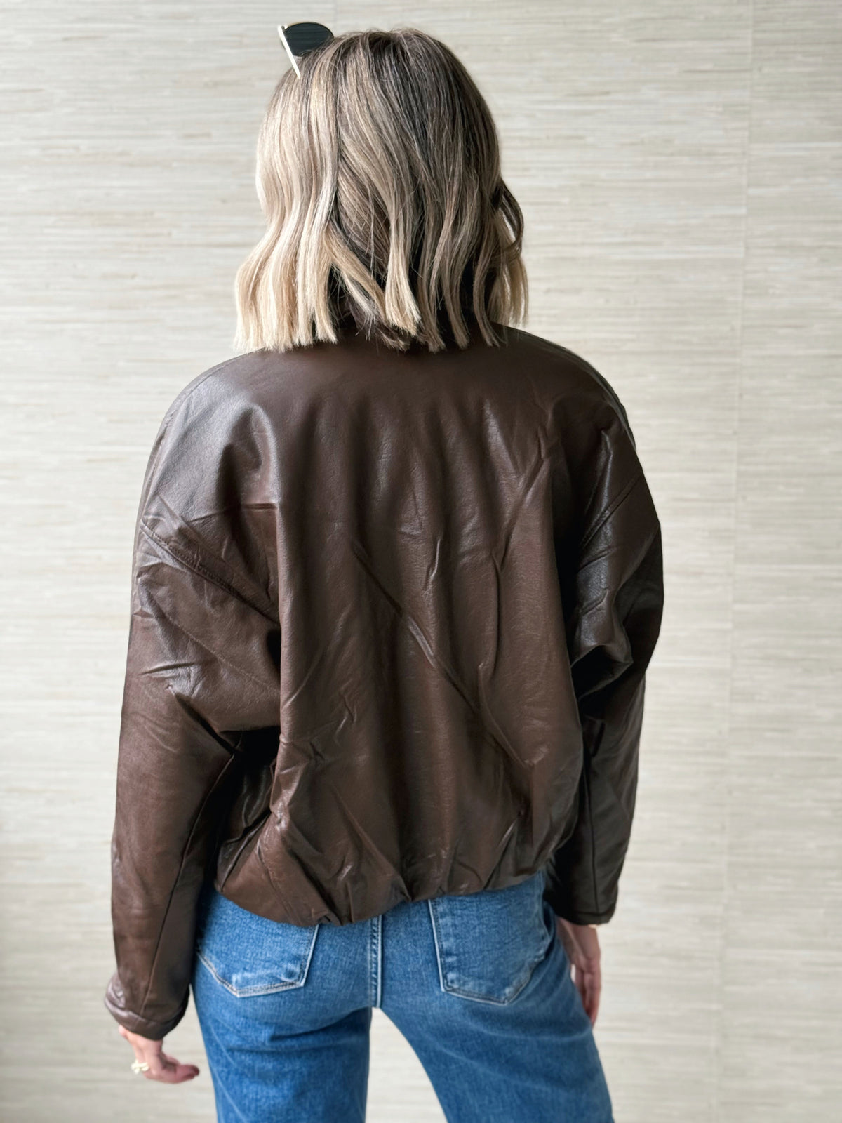 Winnie Leather Jacket - BROWN - willows clothing LEATHER JACKET
