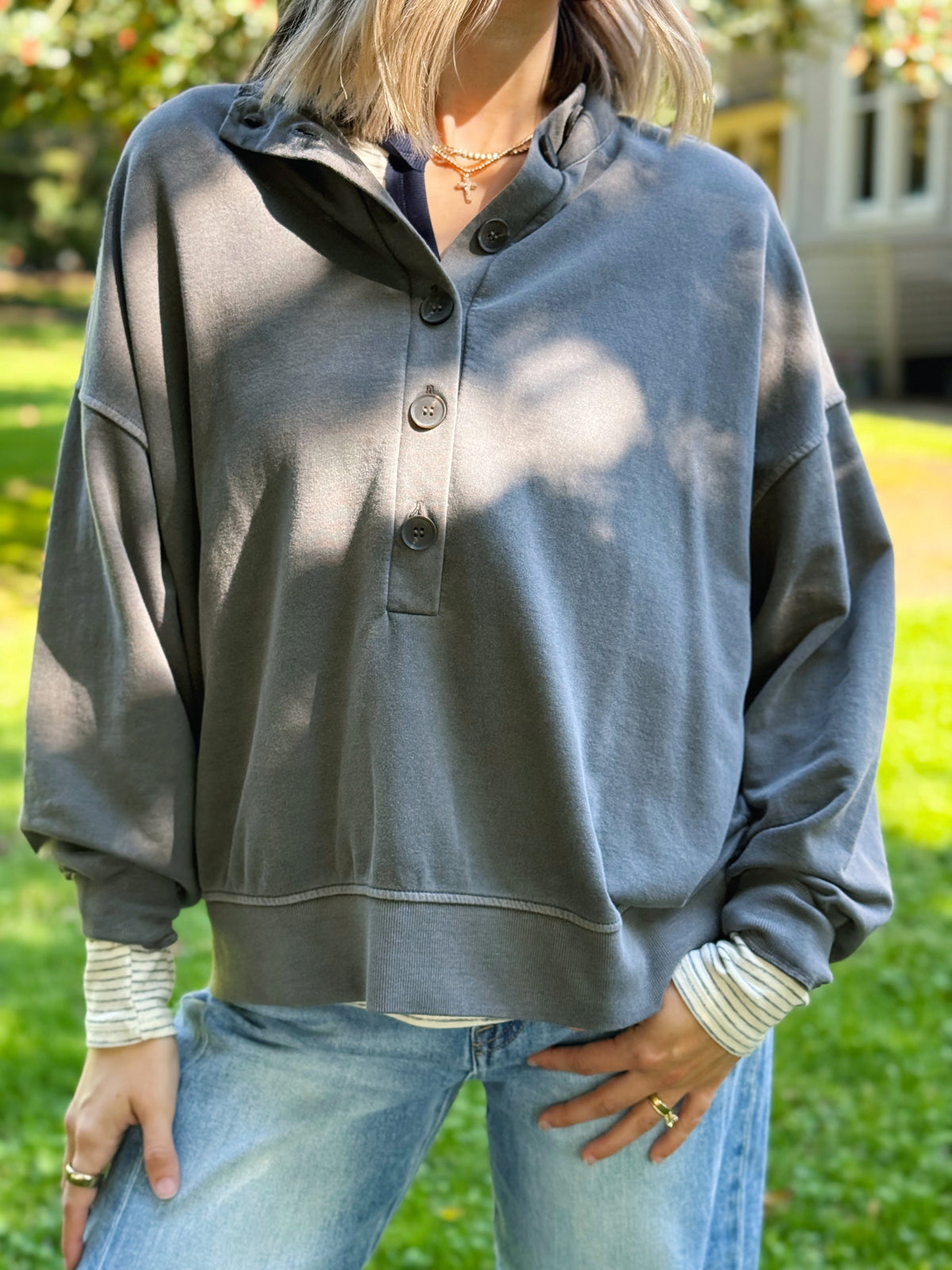 Woodsmoke Top - CHARCOAL - willows clothing L/S SHIRT