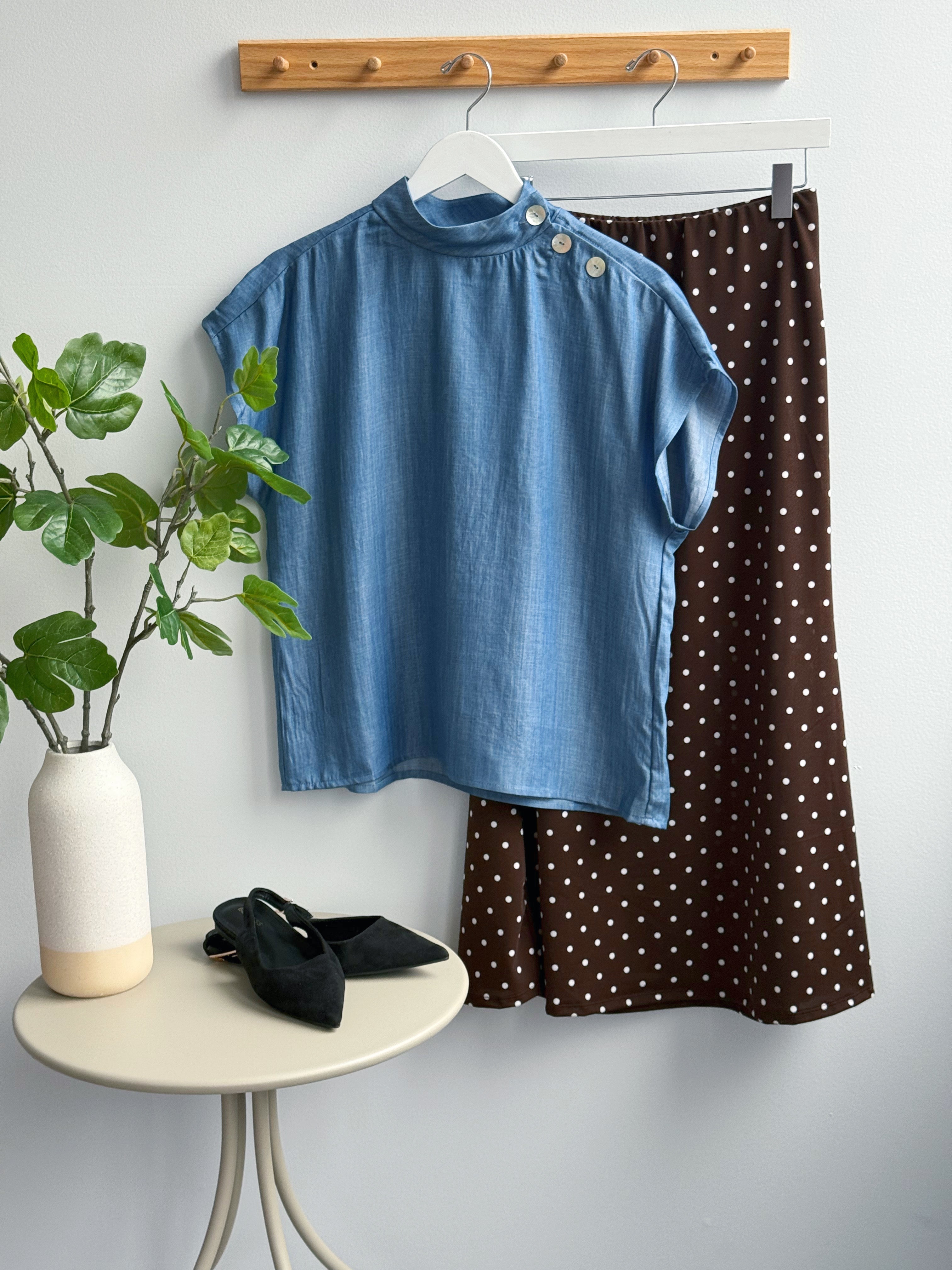 Xenia Blouse - LIGHT BLUE - willows clothing BLOUSE