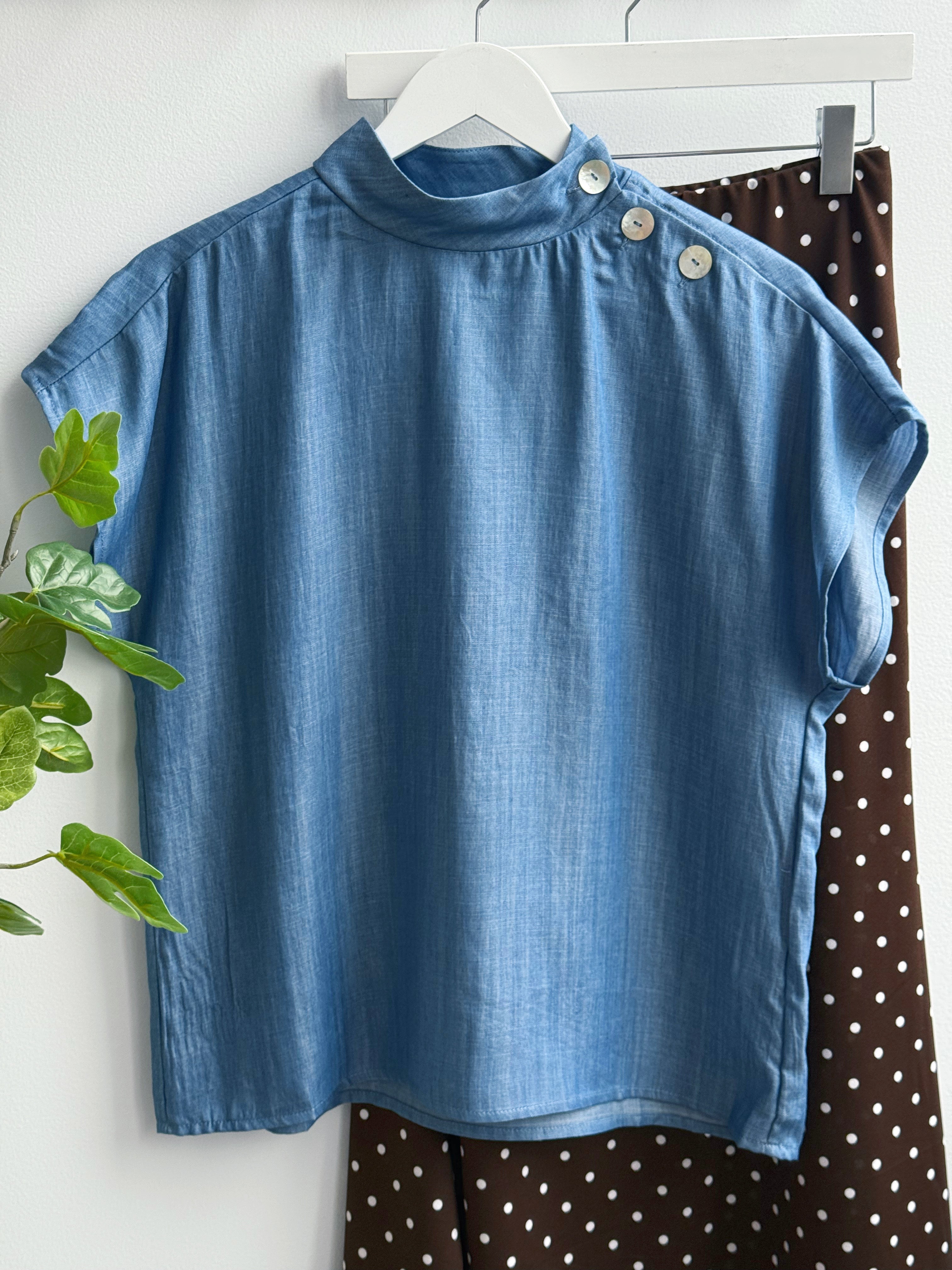 Xenia Blouse - LIGHT BLUE - willows clothing BLOUSE