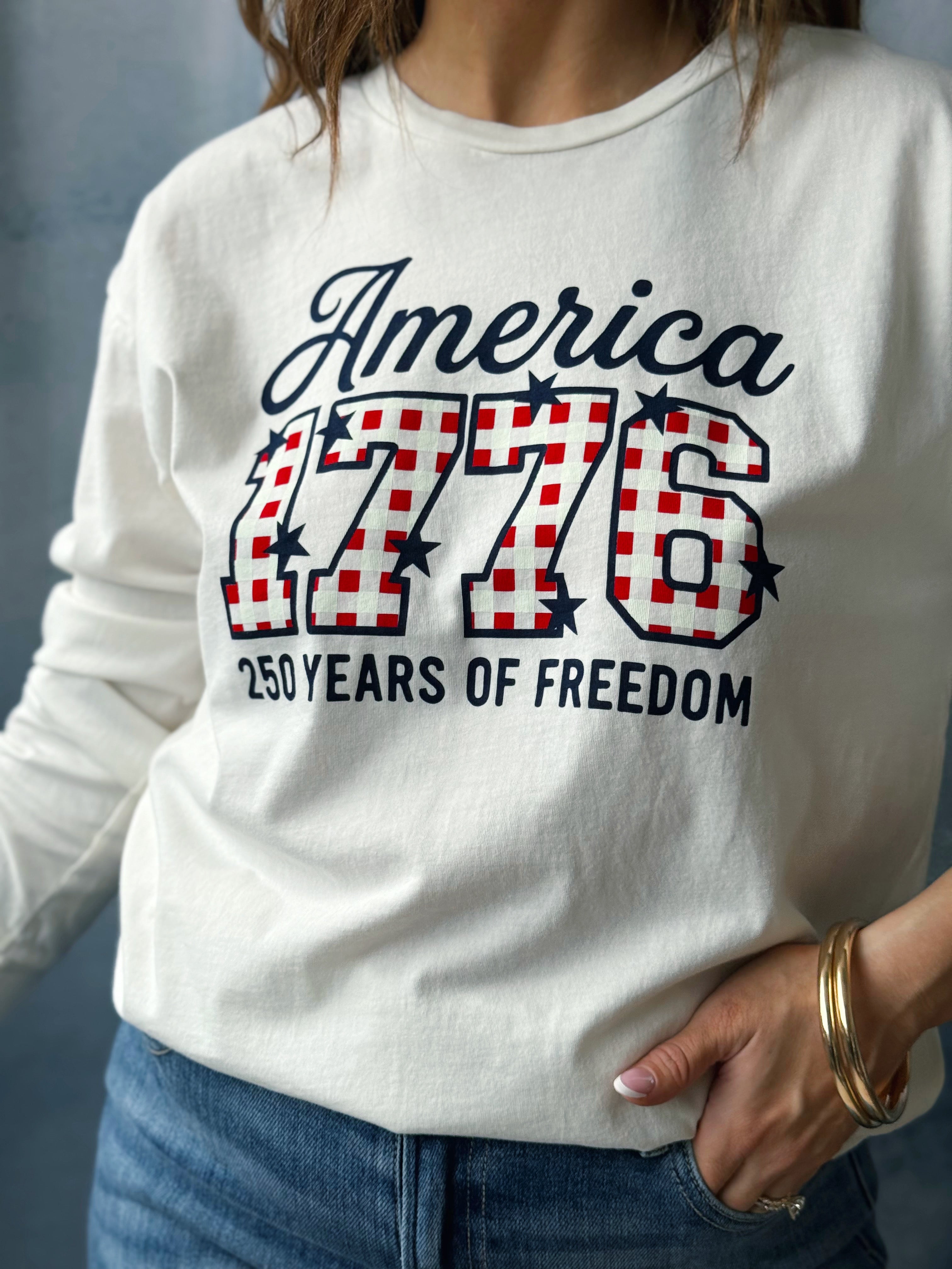 Years of Freedom Long Sleeve Tee - CREAM - willows clothing L/S SHIRT
