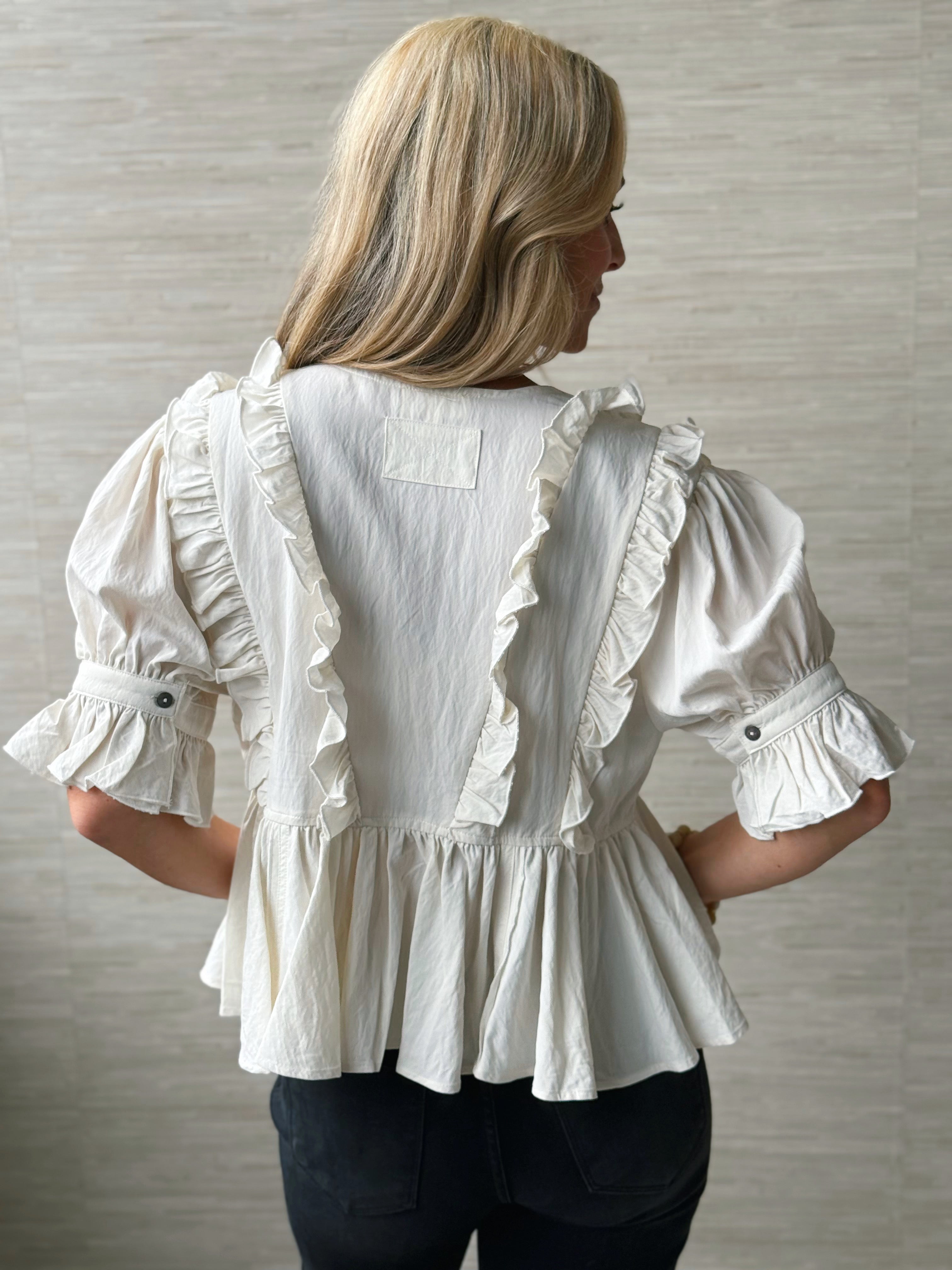 Zoe Top - ECRU - willows clothing BLOUSE