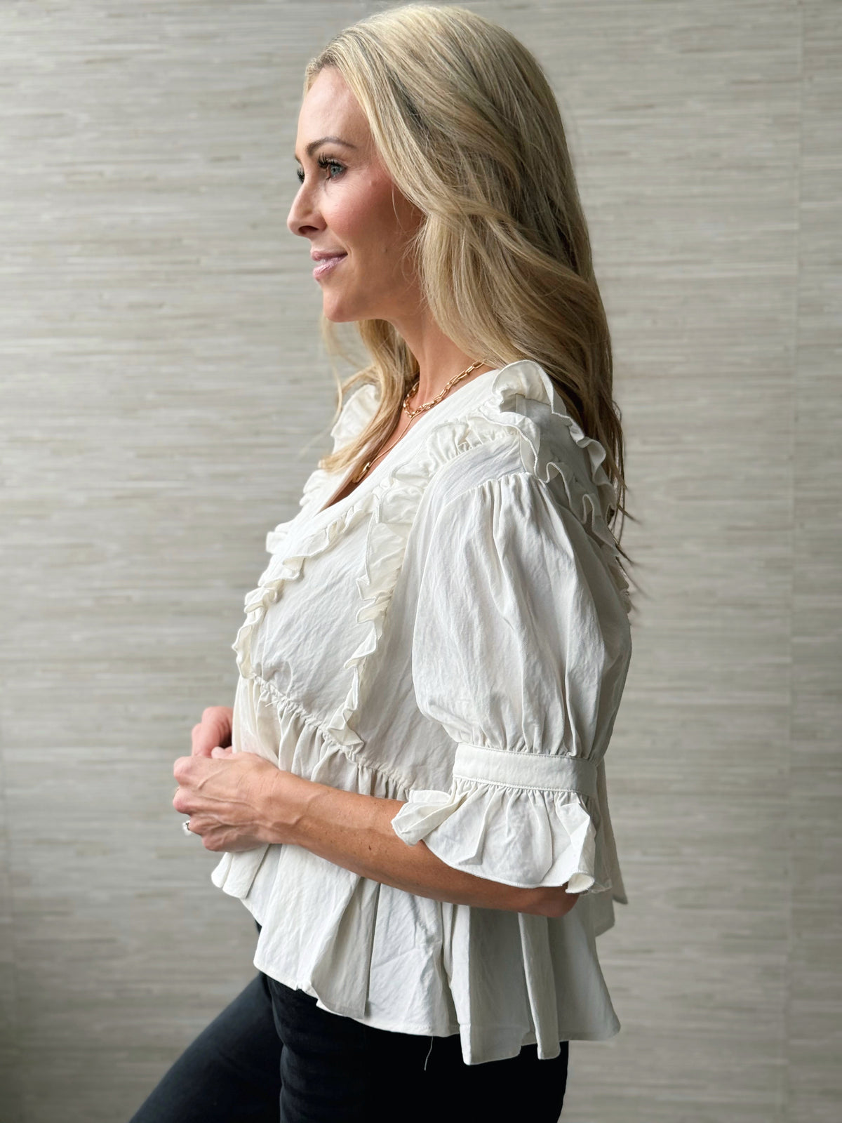 Zoe Top - ECRU - willows clothing BLOUSE