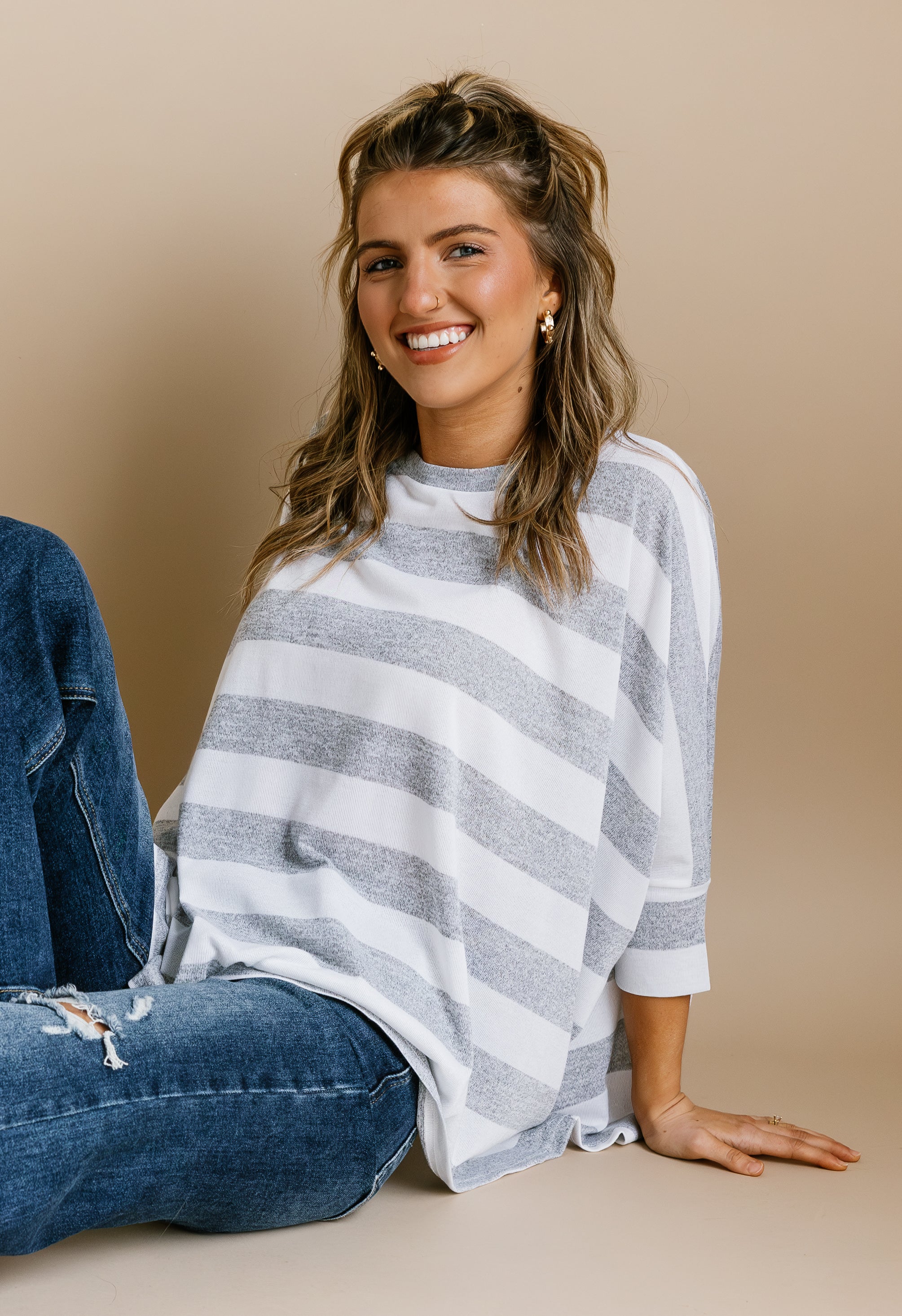 Melissa Top - GREY - willows clothing L/S Shirt