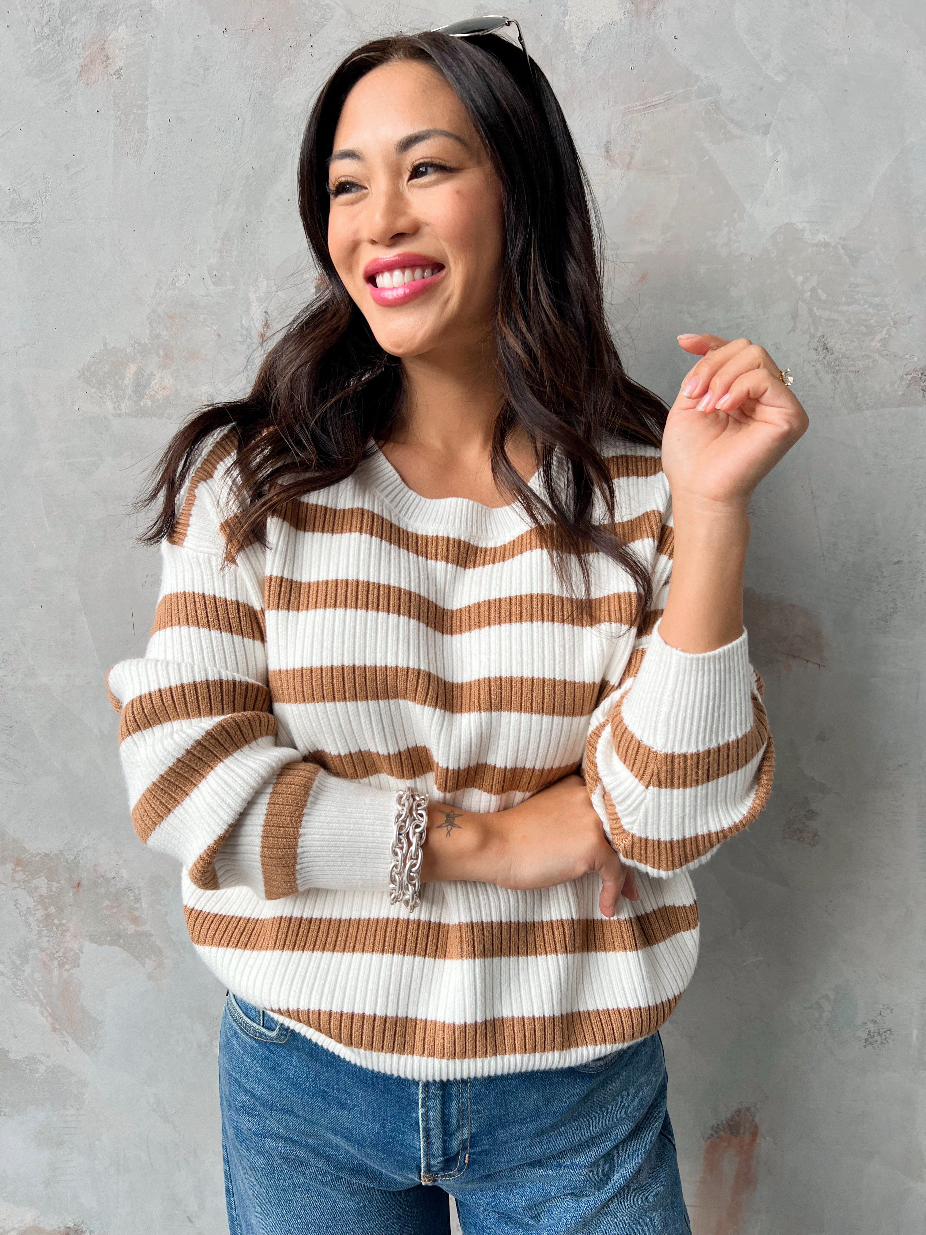 Blake Sweater - IVORY/TAUPE