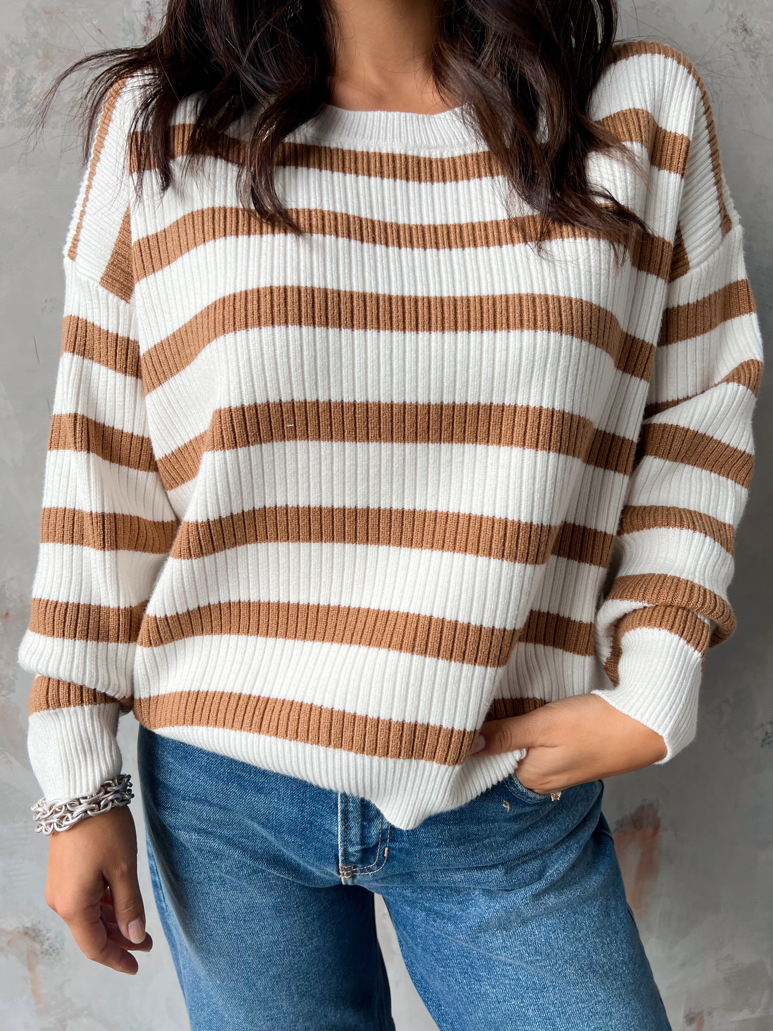 Blake Sweater - IVORY/TAUPE