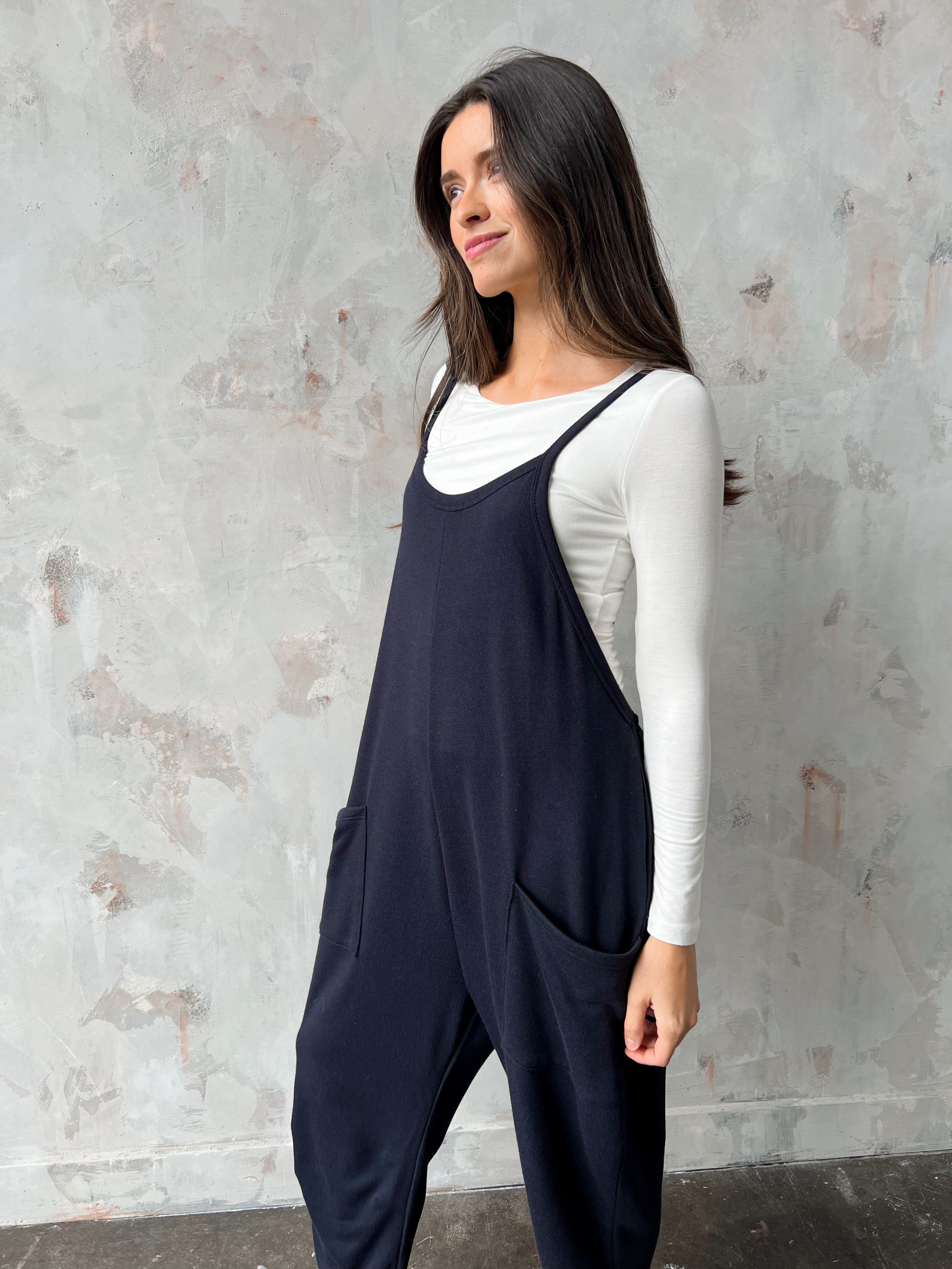 Over The Moon Jumpsuit - BLACK