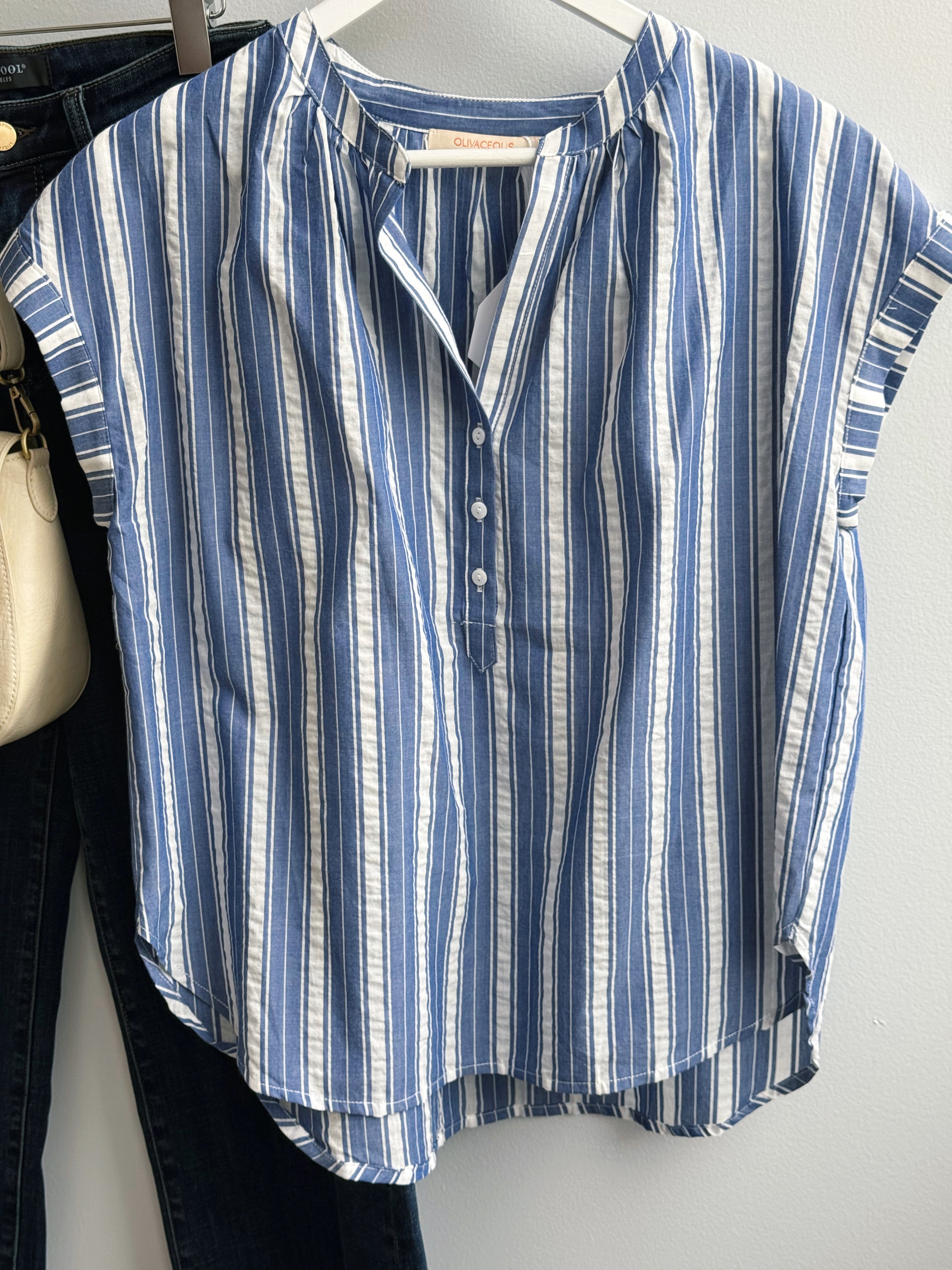 Cecil Blouse - BLUE/WHITE