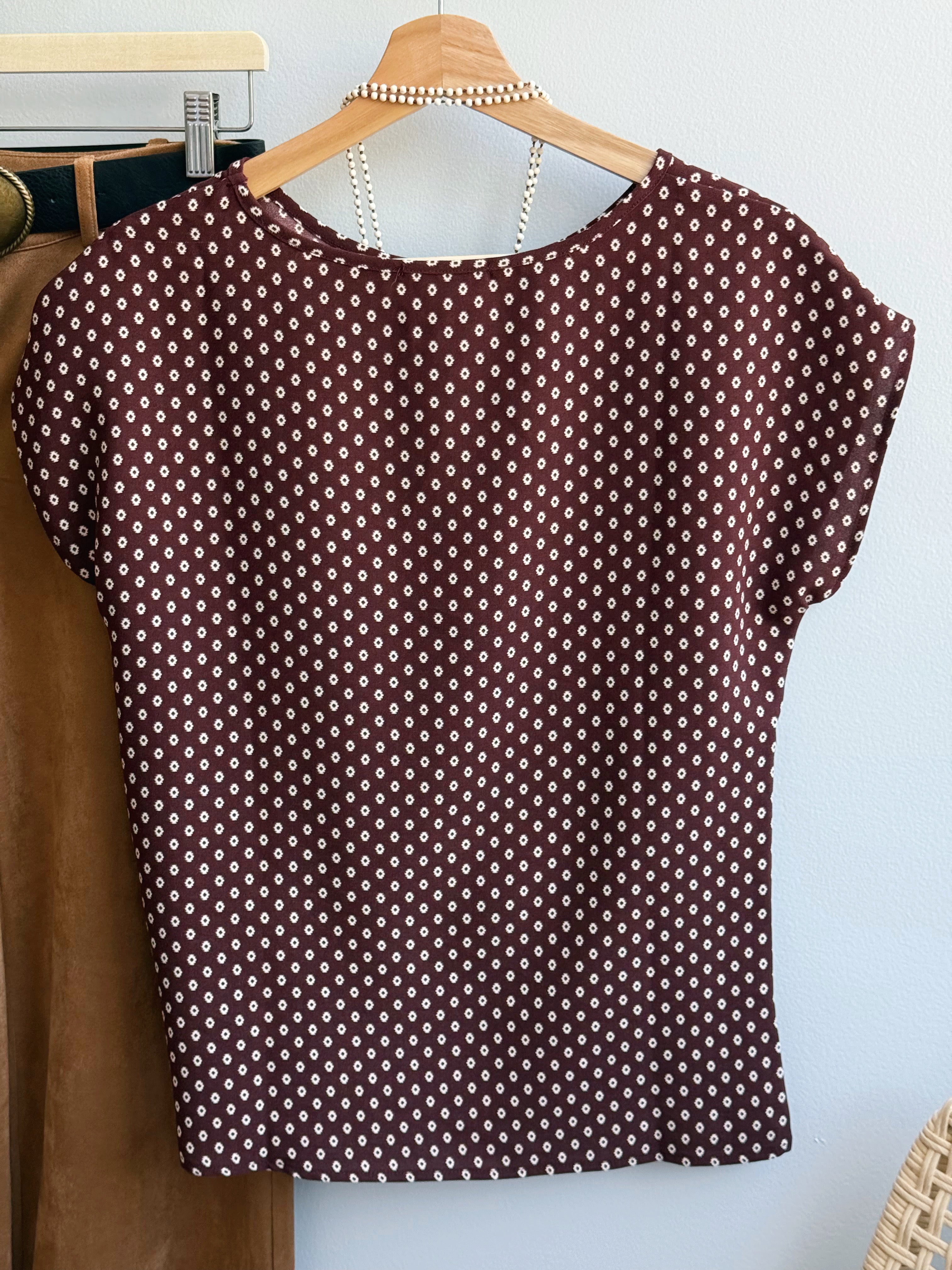 Jazlyn Top  - BROWN/WHITE