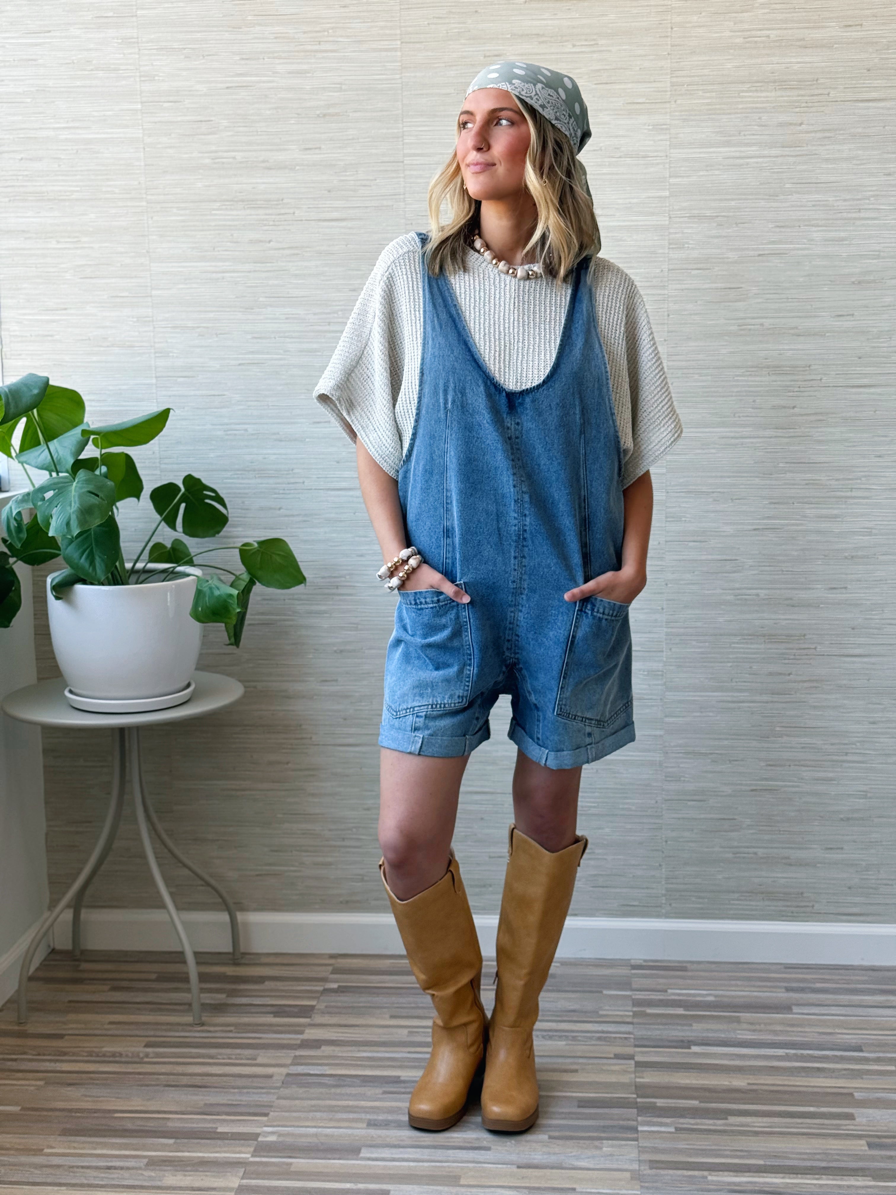 Endless Summer Denim Overalls - DENIM BLUE