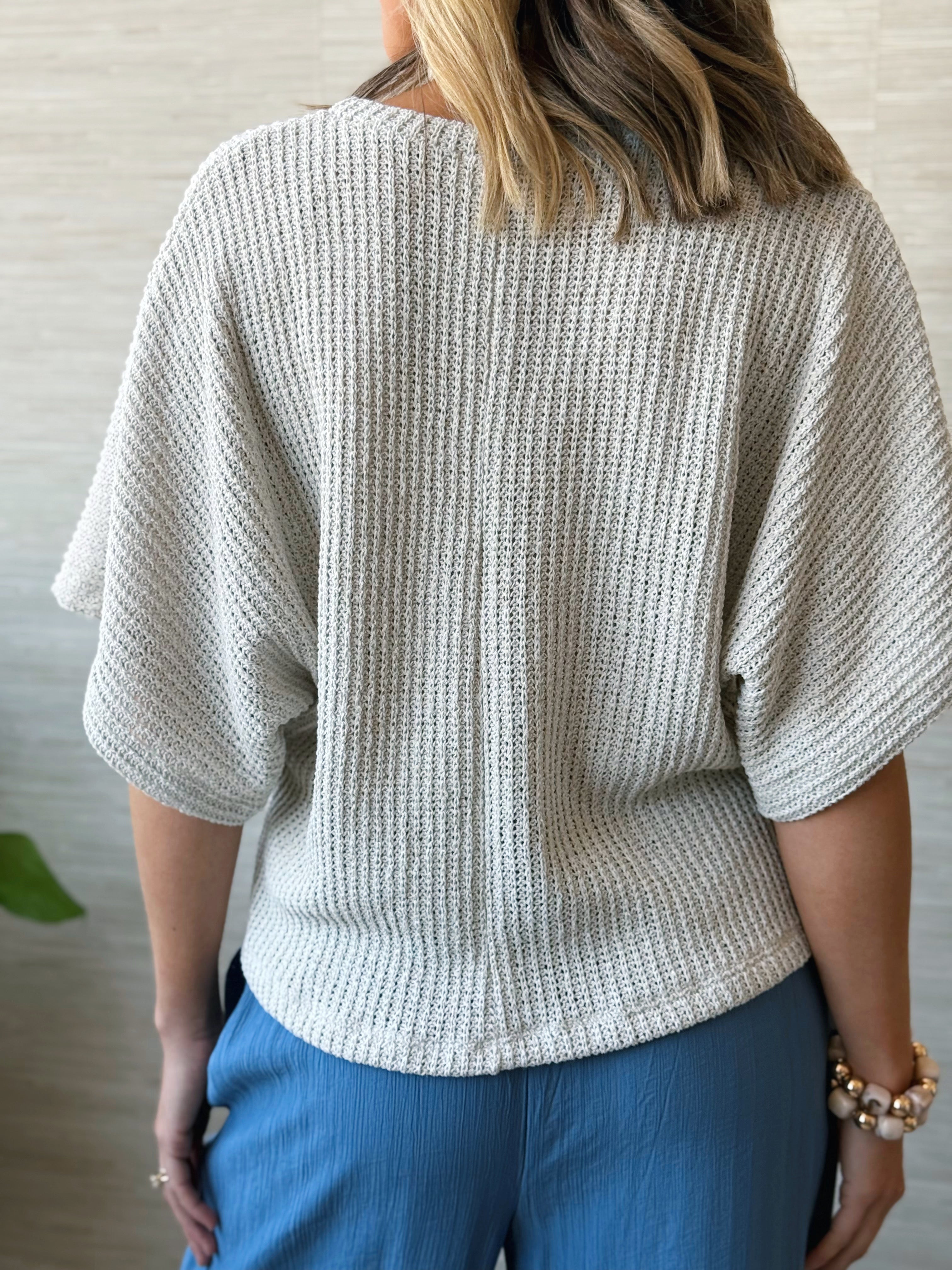 Codie Short Sleeve Sweater - NATURAL