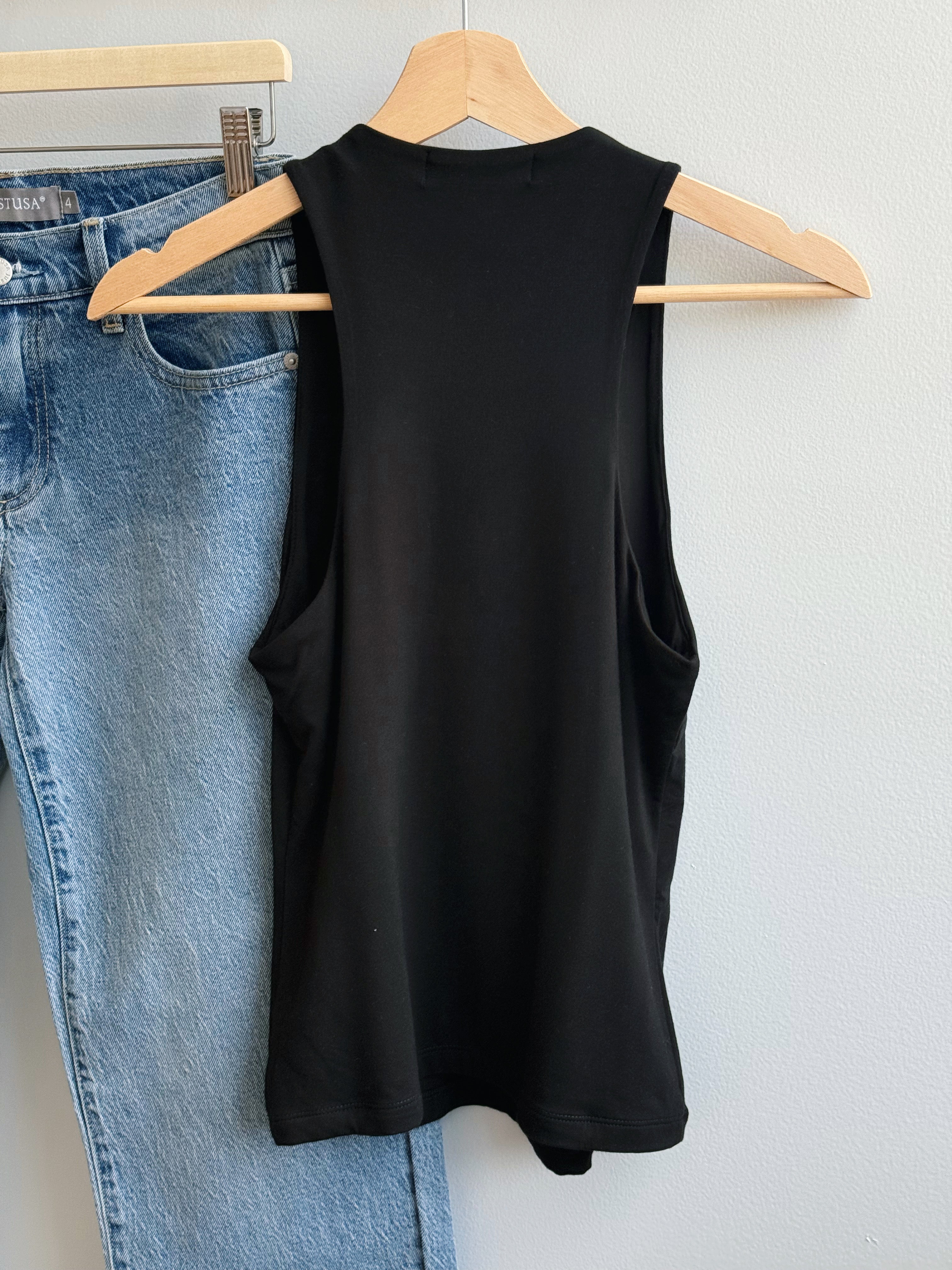 Final Touch High Neck Tank - BLACK