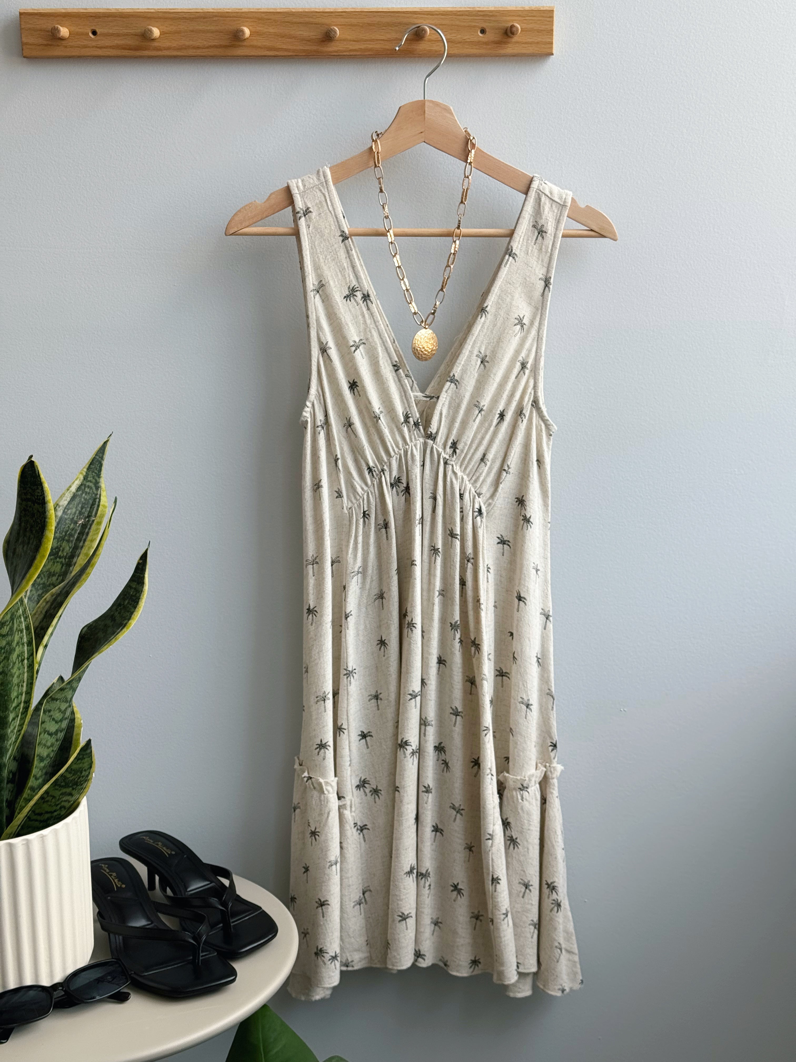 Cabana Mini Dress - OATMEAL/BLACK