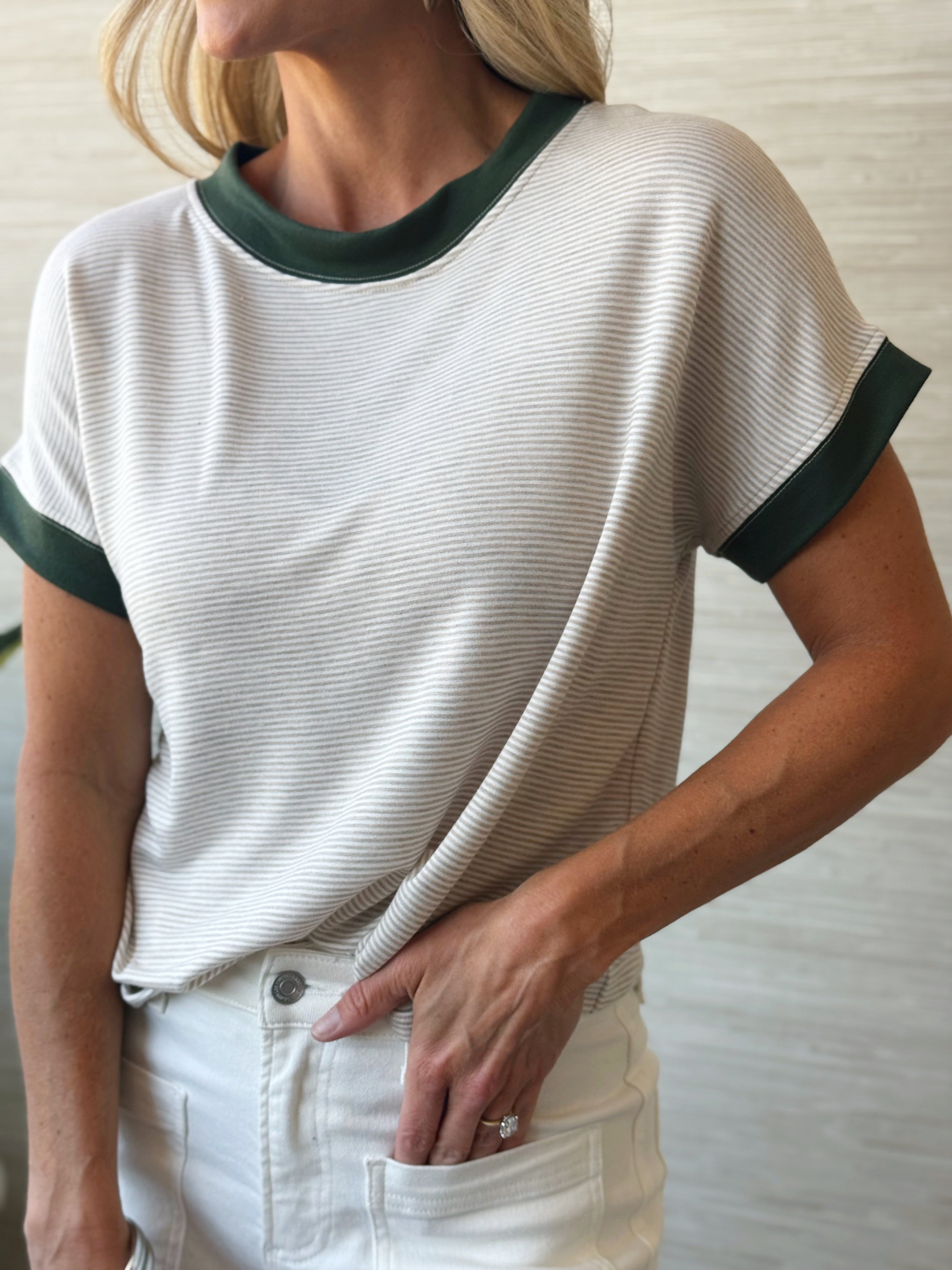 Janette Tee - OATMEAL IVORY OLIVE