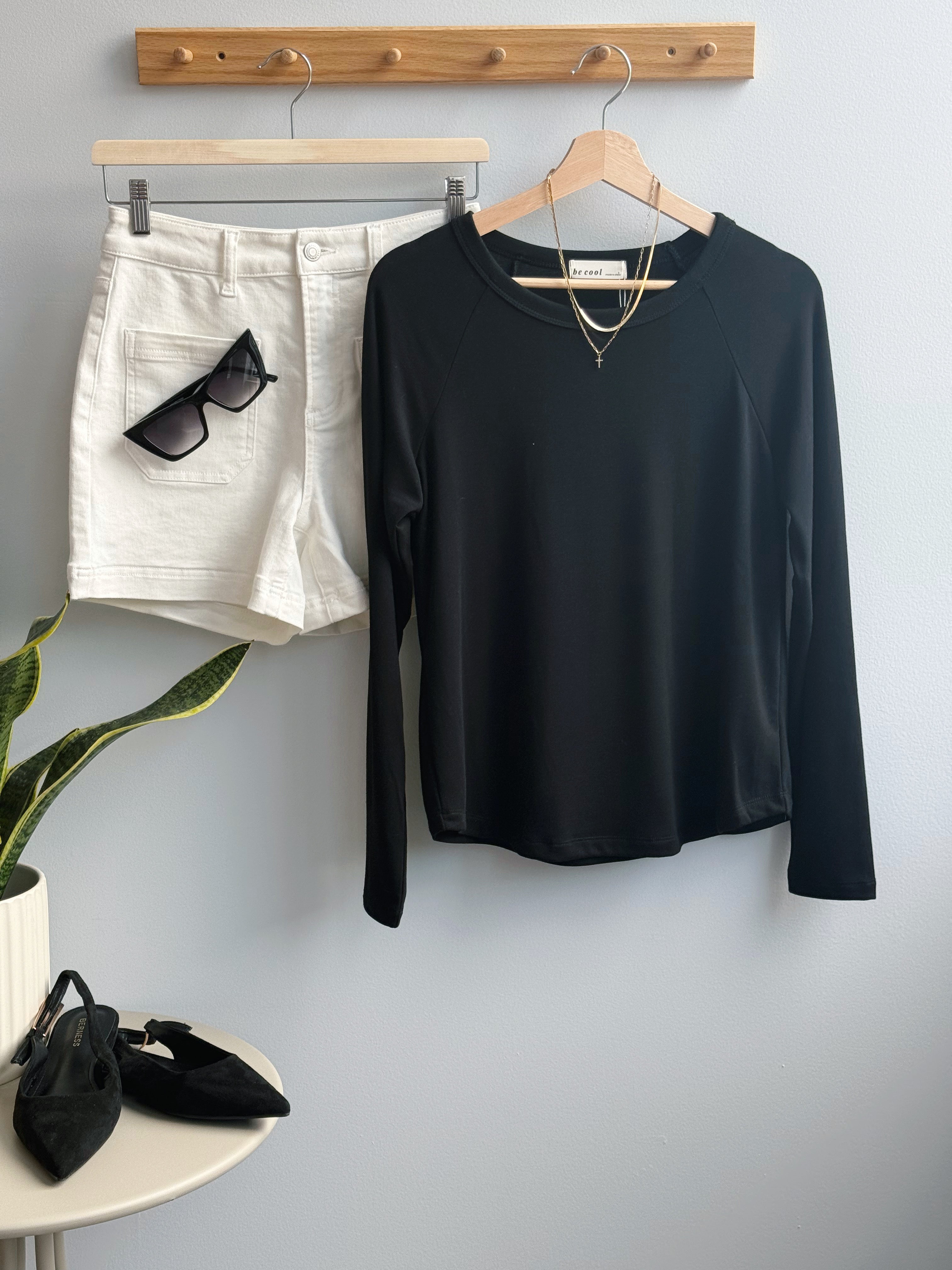 Soft Long Sleeve Top - BLACK