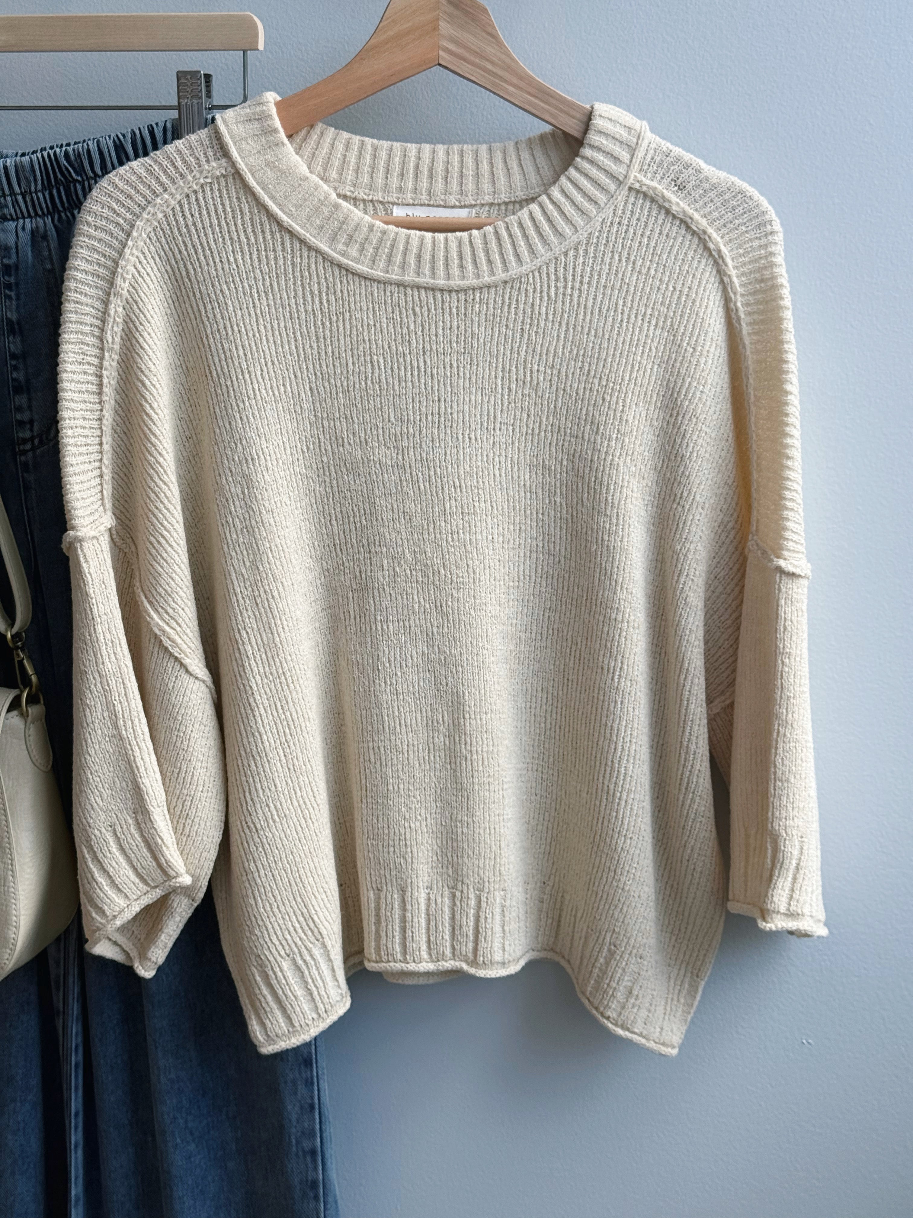 Sylva Drop Shoulder Sweater - NATURAL