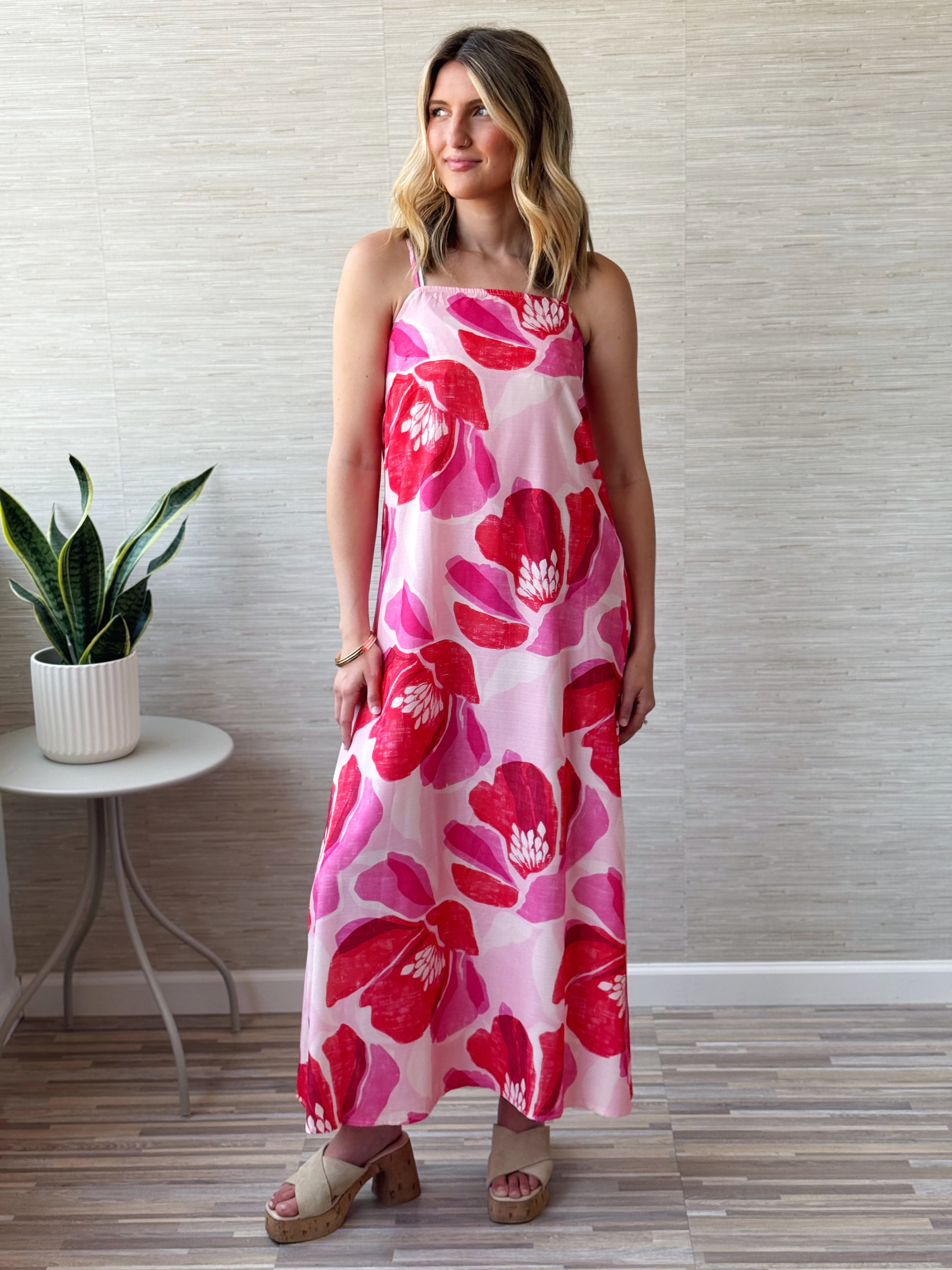 Renae Floral Dress - PINK