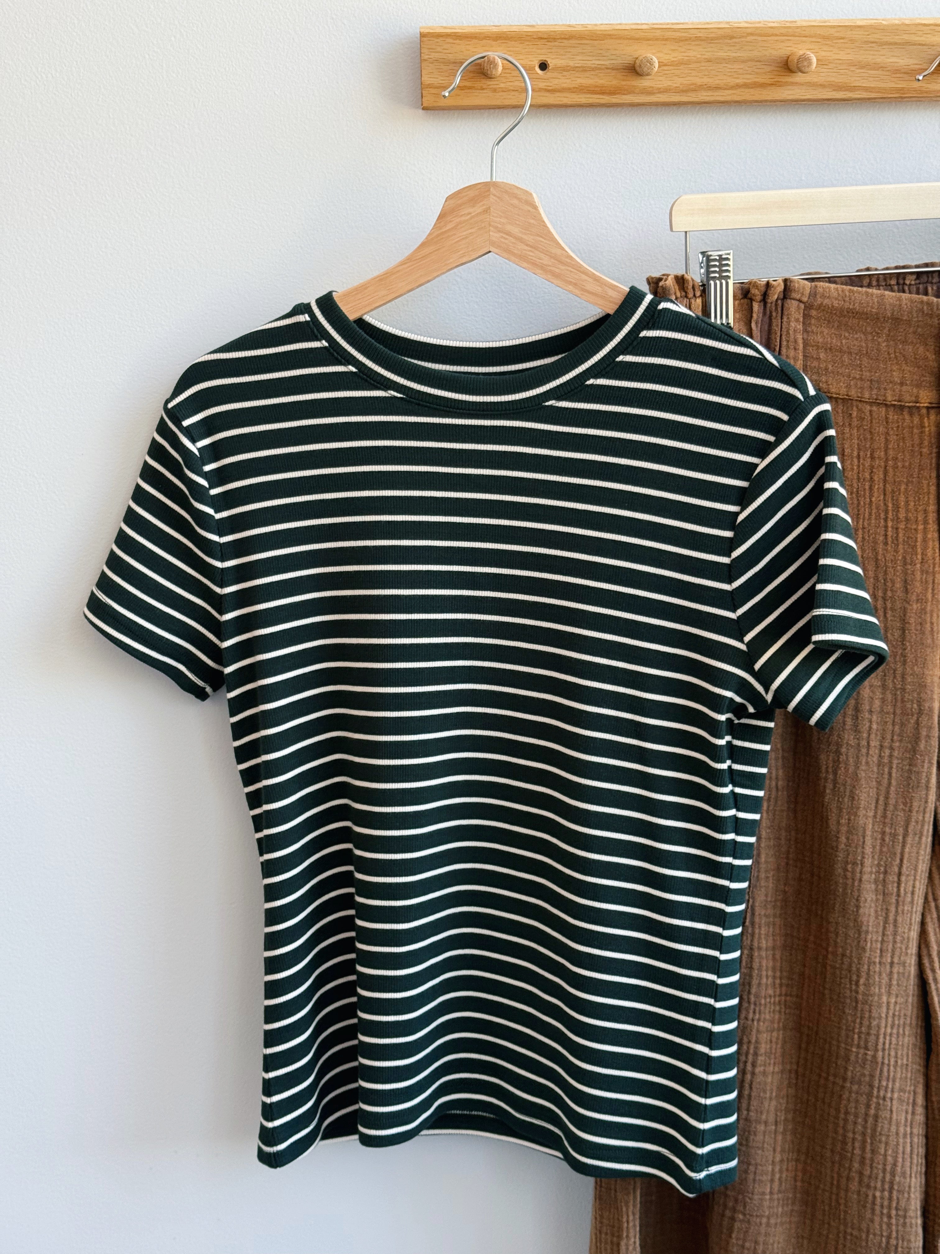 Posey Stripe Tee - PINE CREAM STRIPE