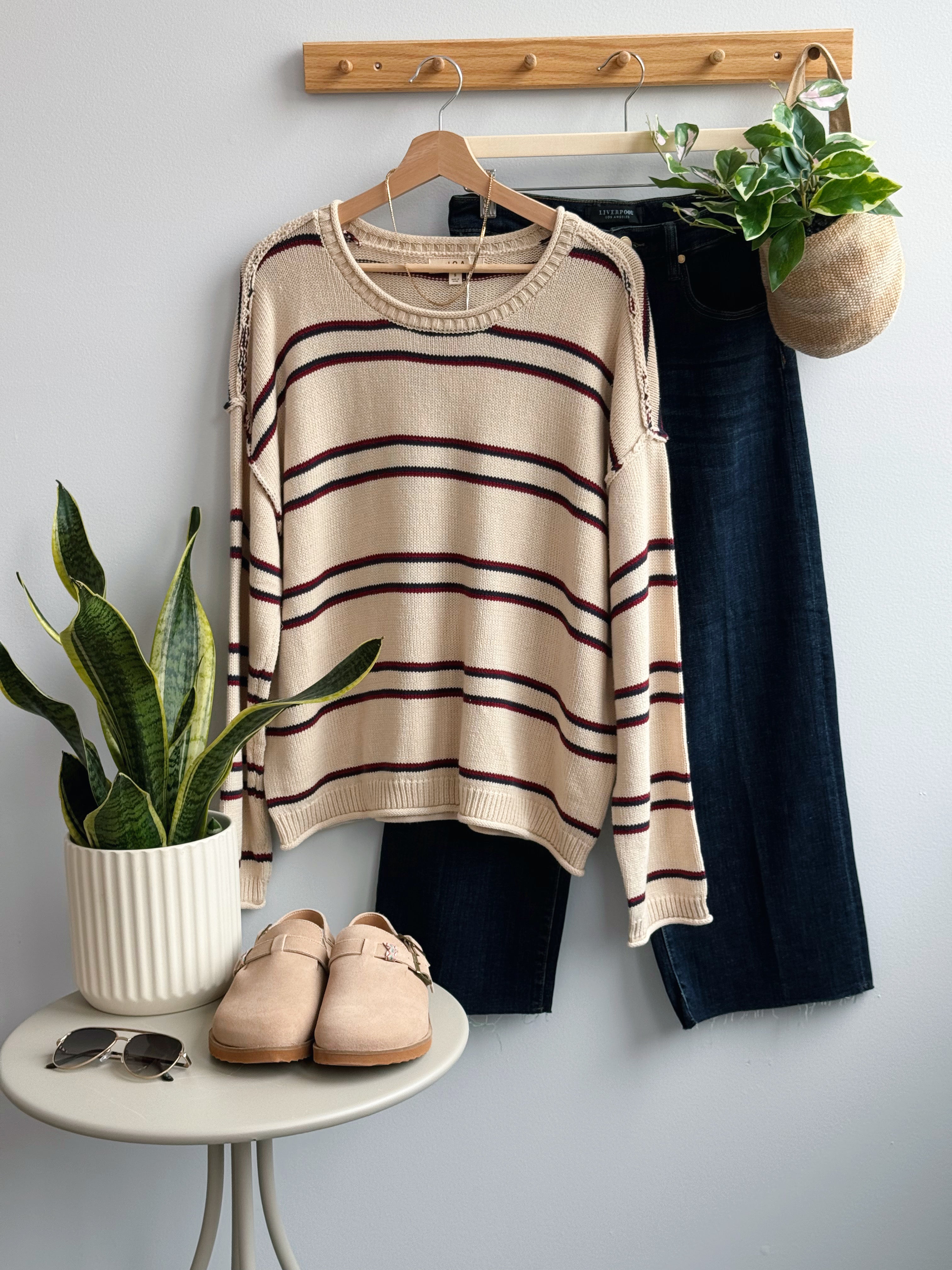 Ivy League Sweater- IVORY MULTI