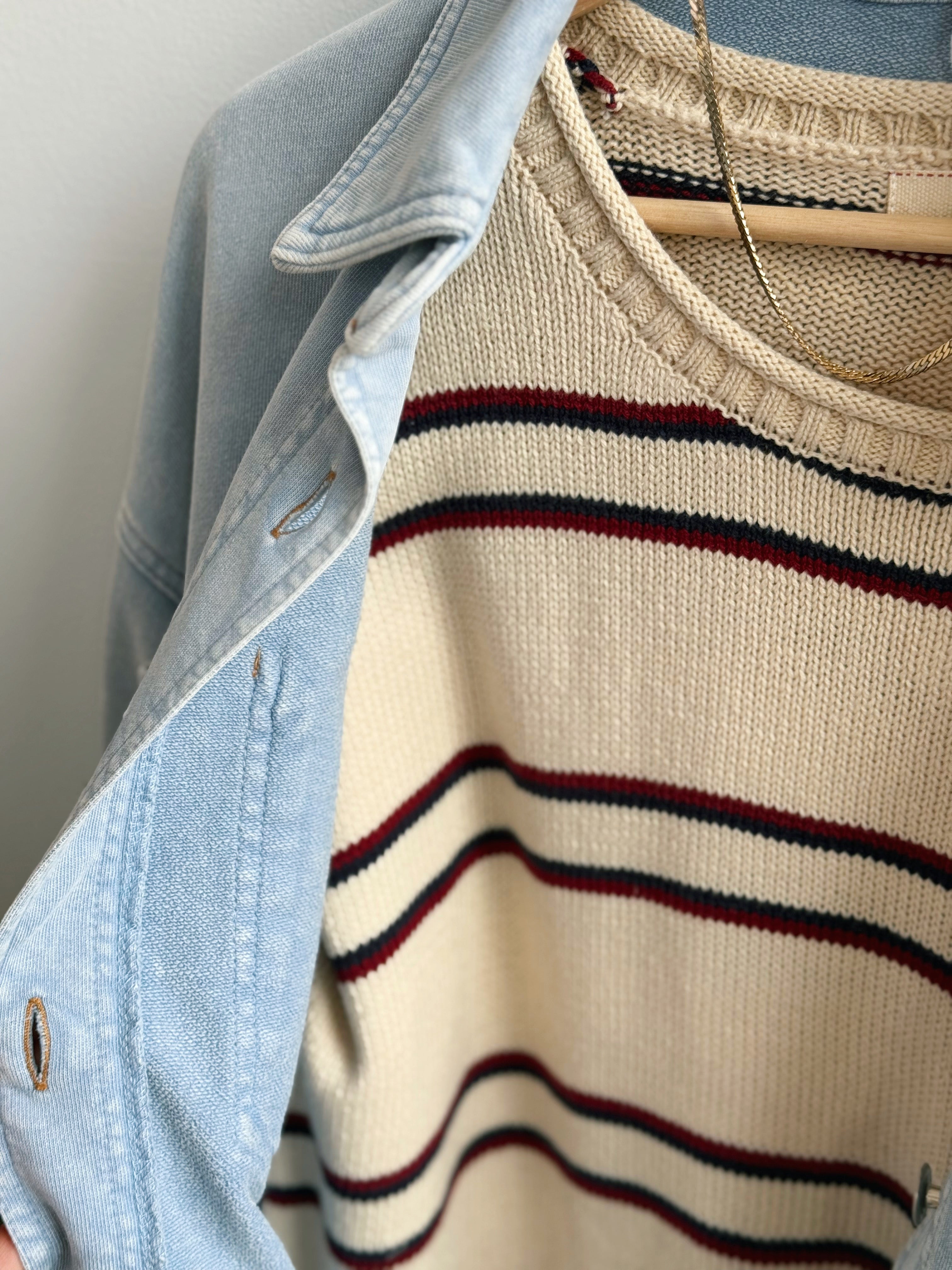 Ivy League Sweater- IVORY MULTI