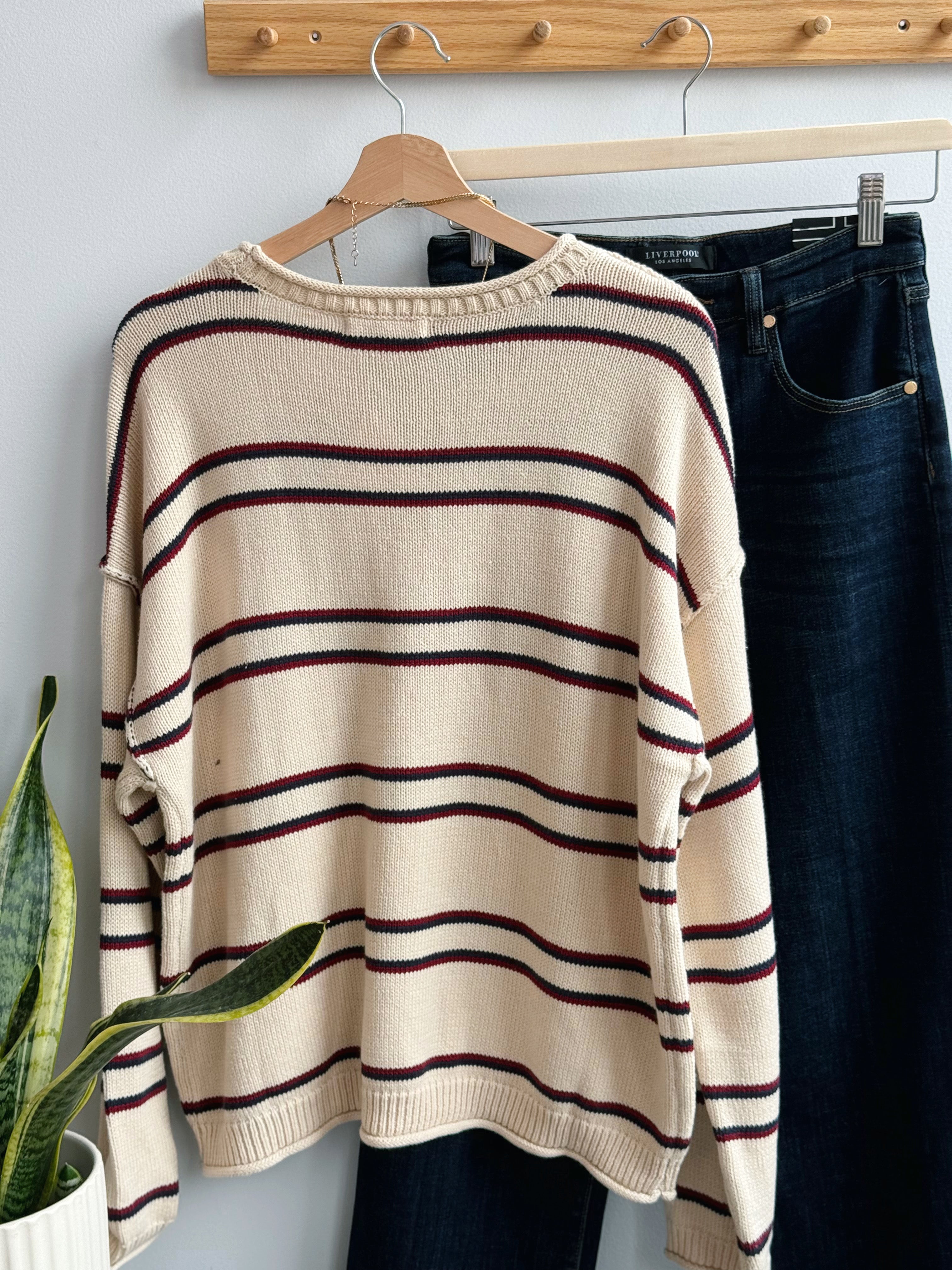 Ivy League Sweater- IVORY MULTI